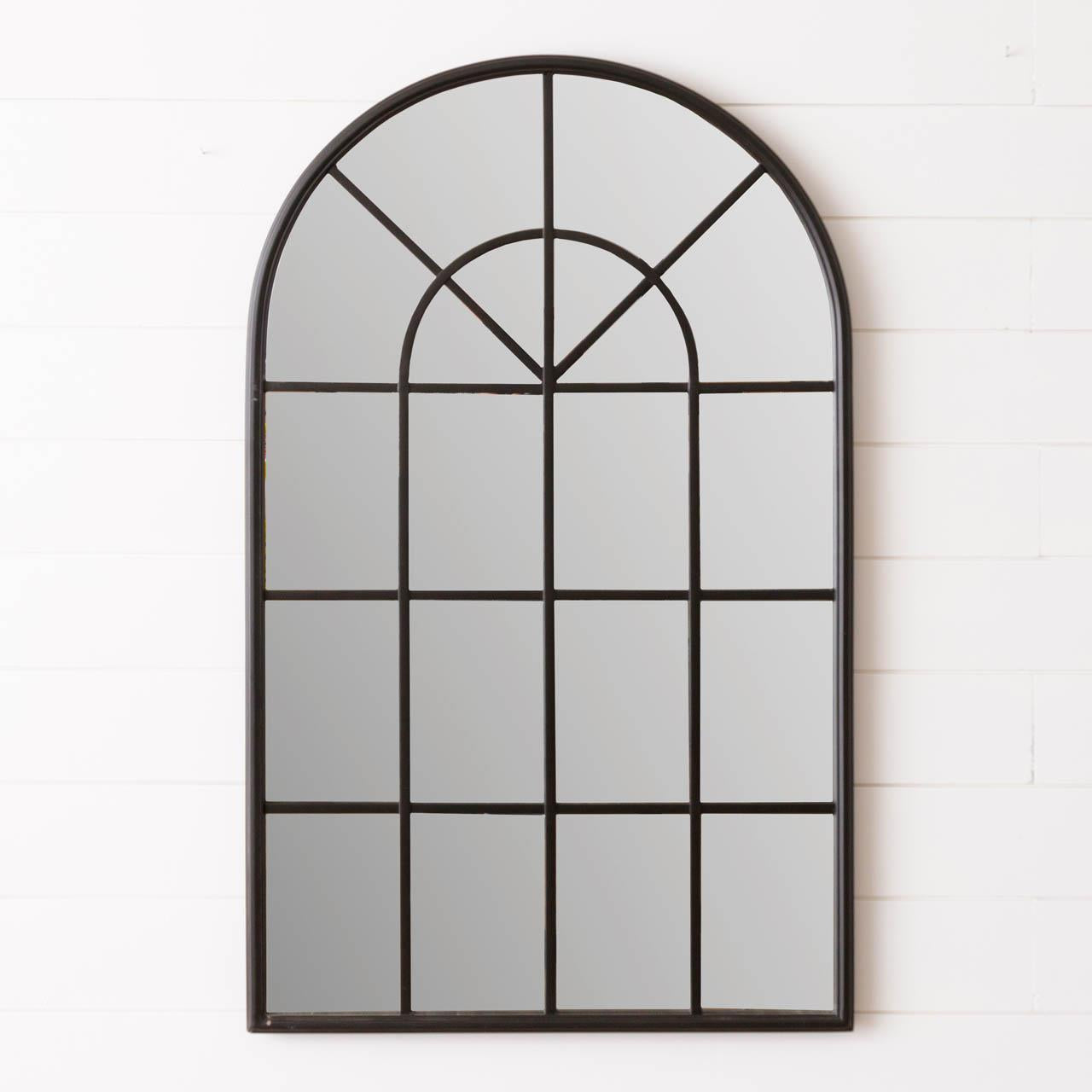 Black Windowpane Mirror