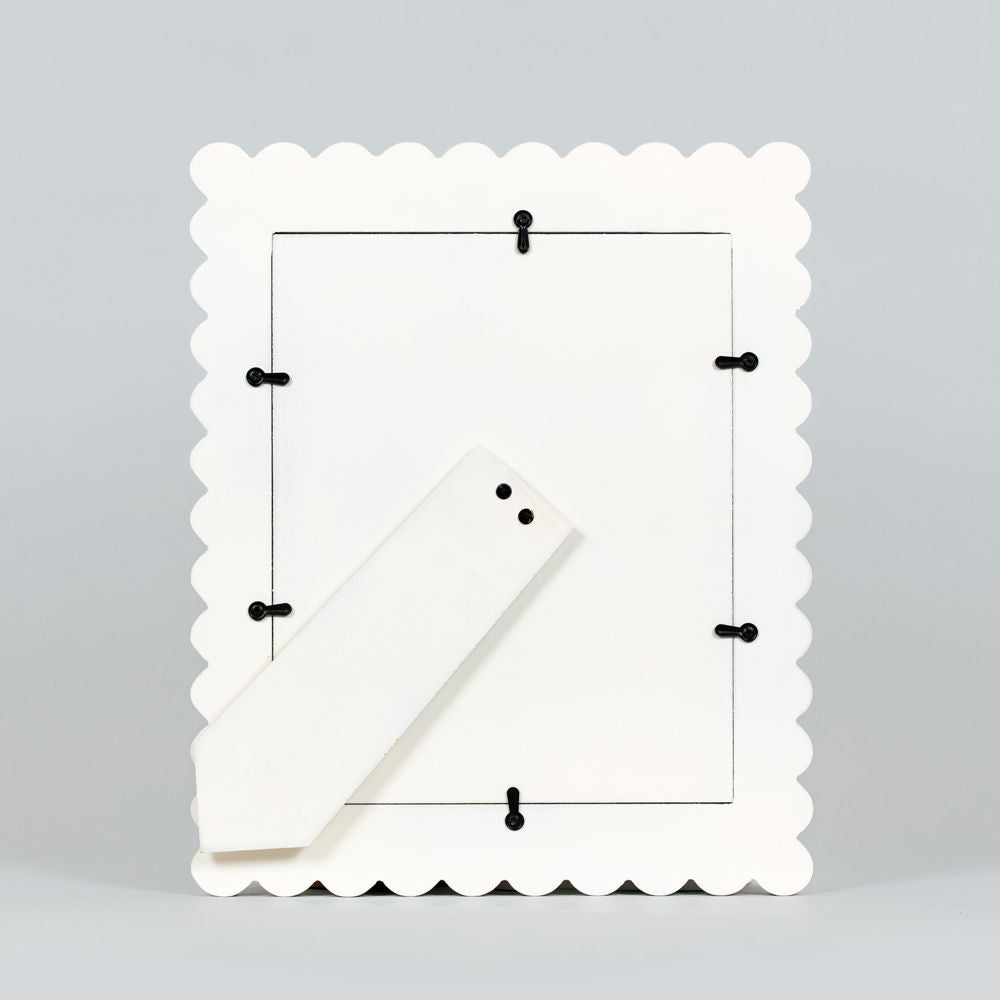 wood scallop photo frame (8x10) white Scallop Collection