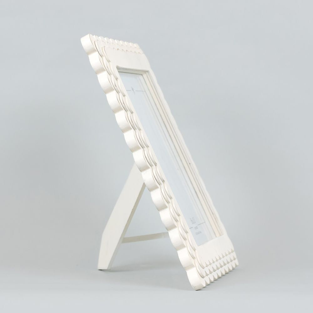 wood scallop photo frame (8x10) white Scallop Collection