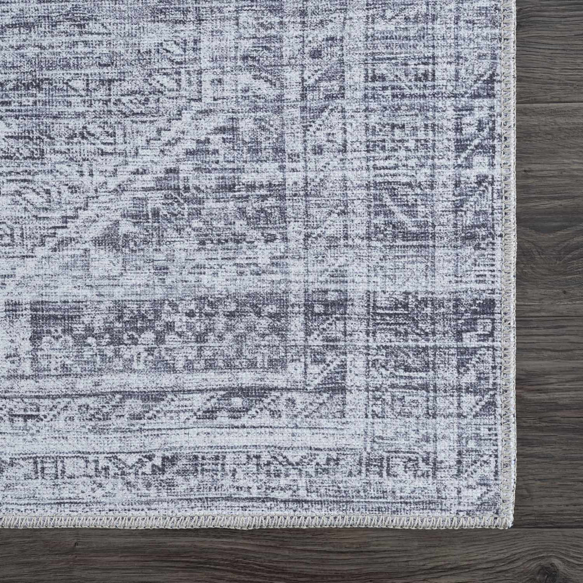 Barny Gray Blue Washable Rug