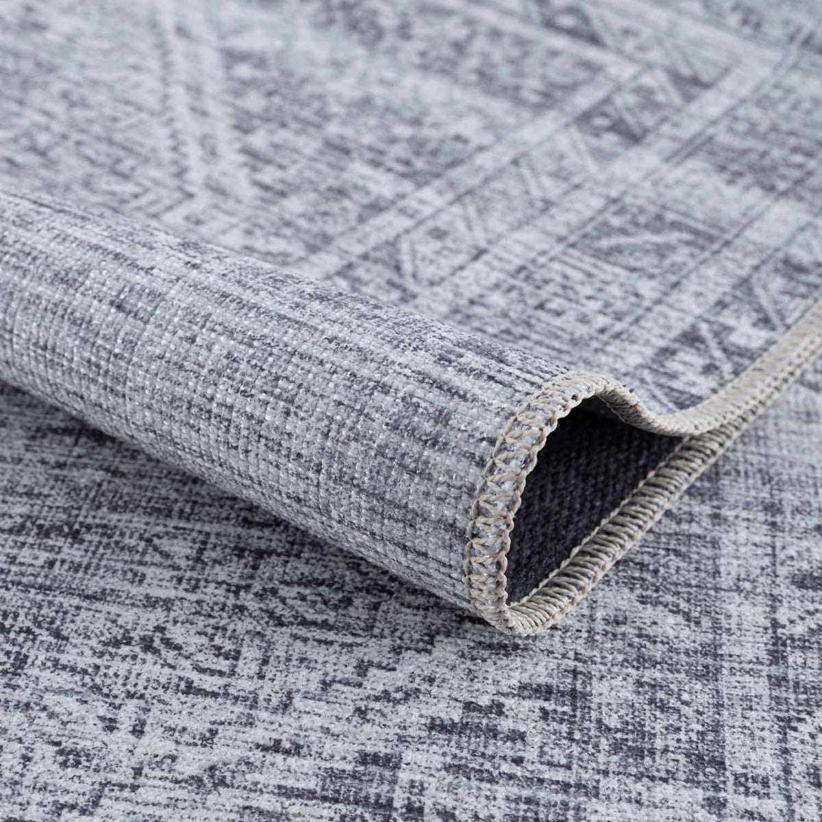 Barny Gray Blue Washable Rug