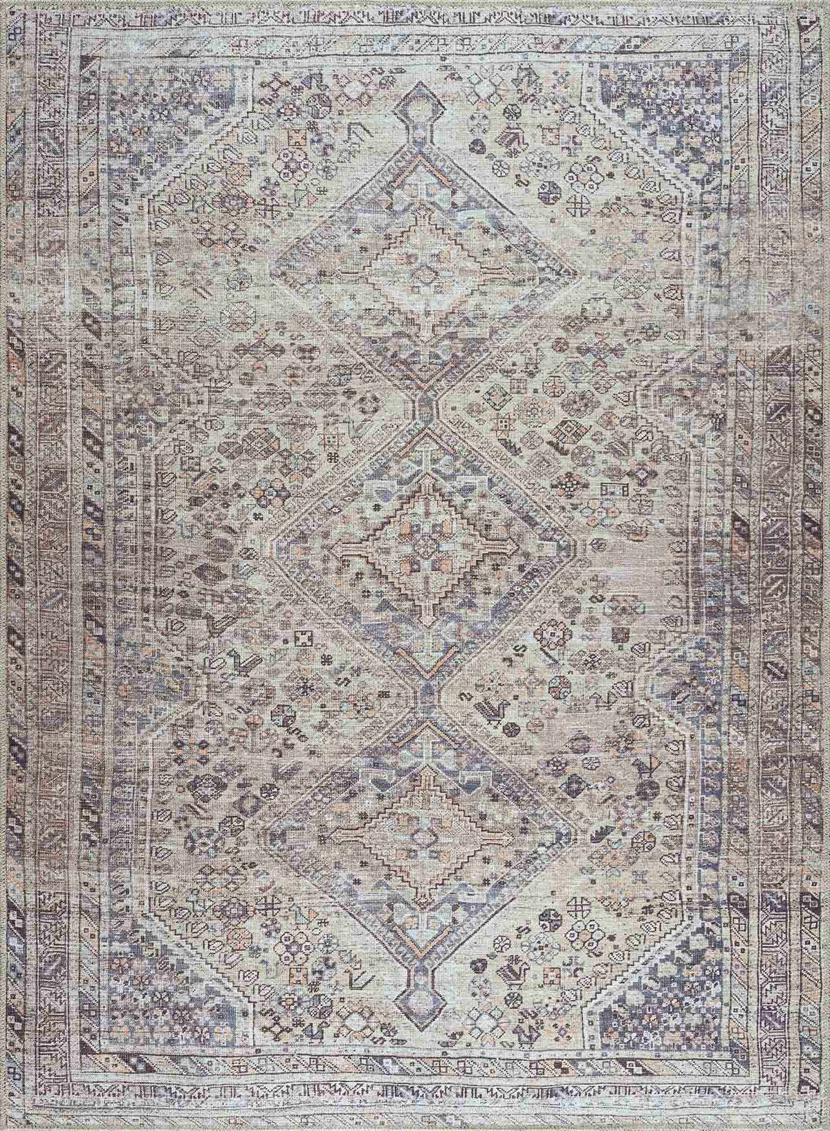 Barny Tan Flat Pile Washable Rug