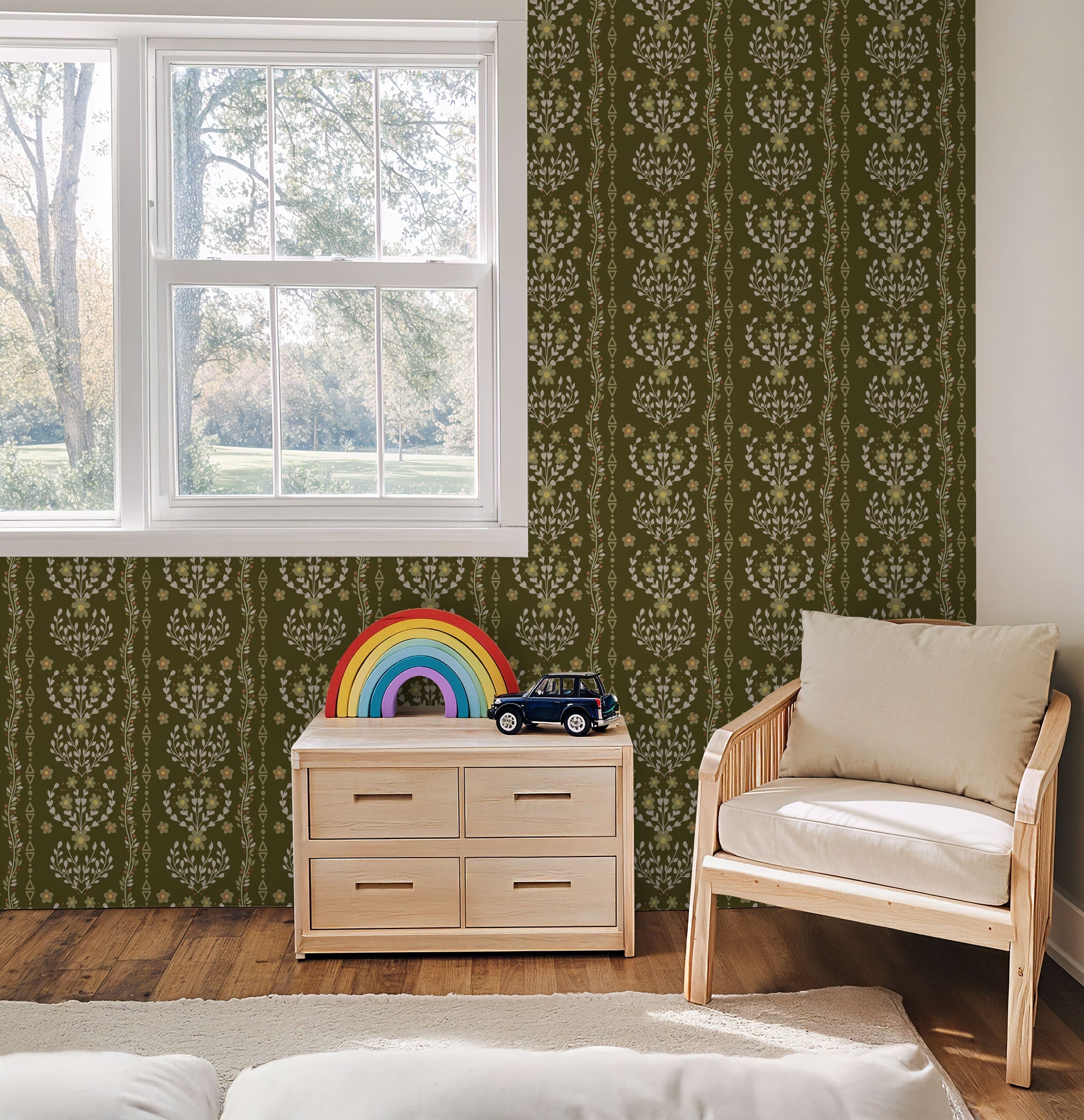 Beacon Meadow (Green) Wallpaper - 8 FT H X 17.4 FT W LUXE P&S