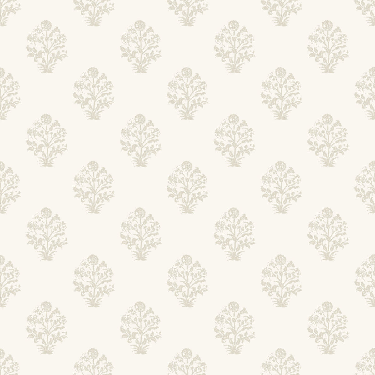 Afton Block Print in White