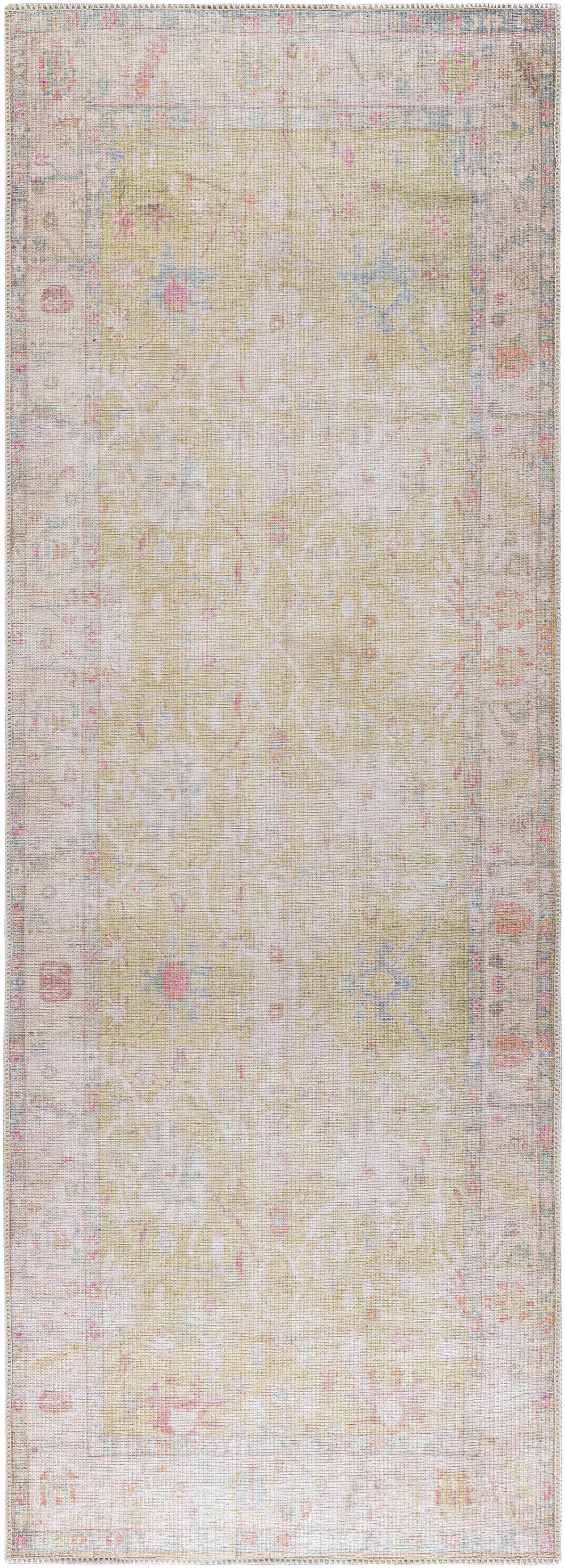 Bozkurt Vintage Flat Pile Washable Rug