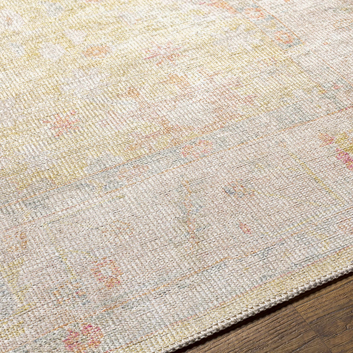 Bozkurt Vintage Flat Pile Washable Rug