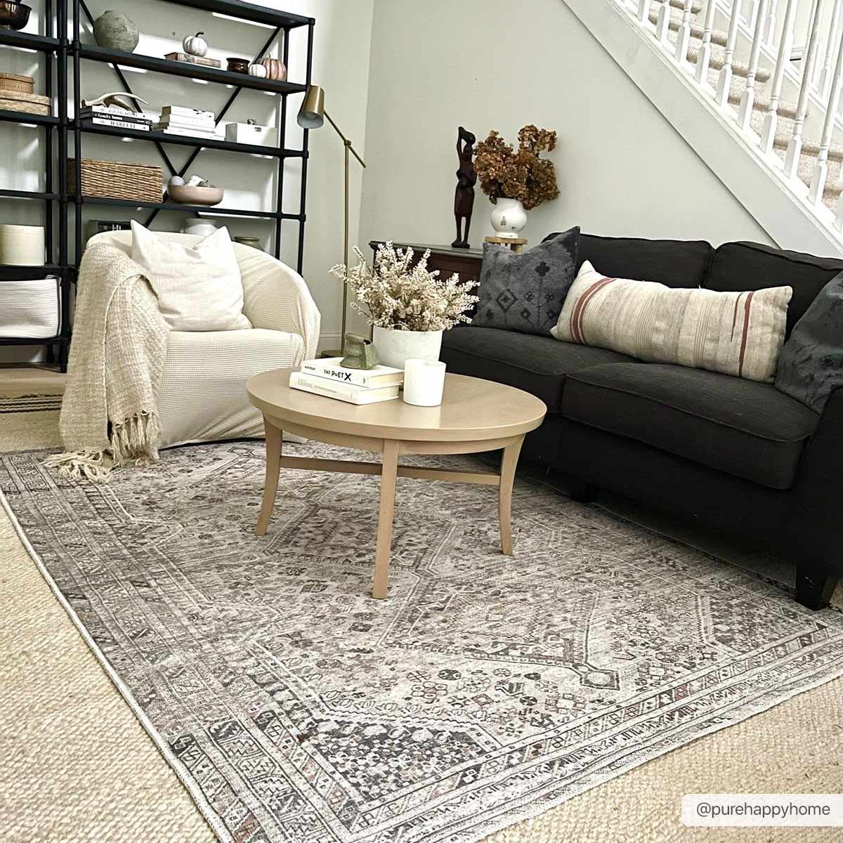 Barny Beige Flat Pile Washable Rug