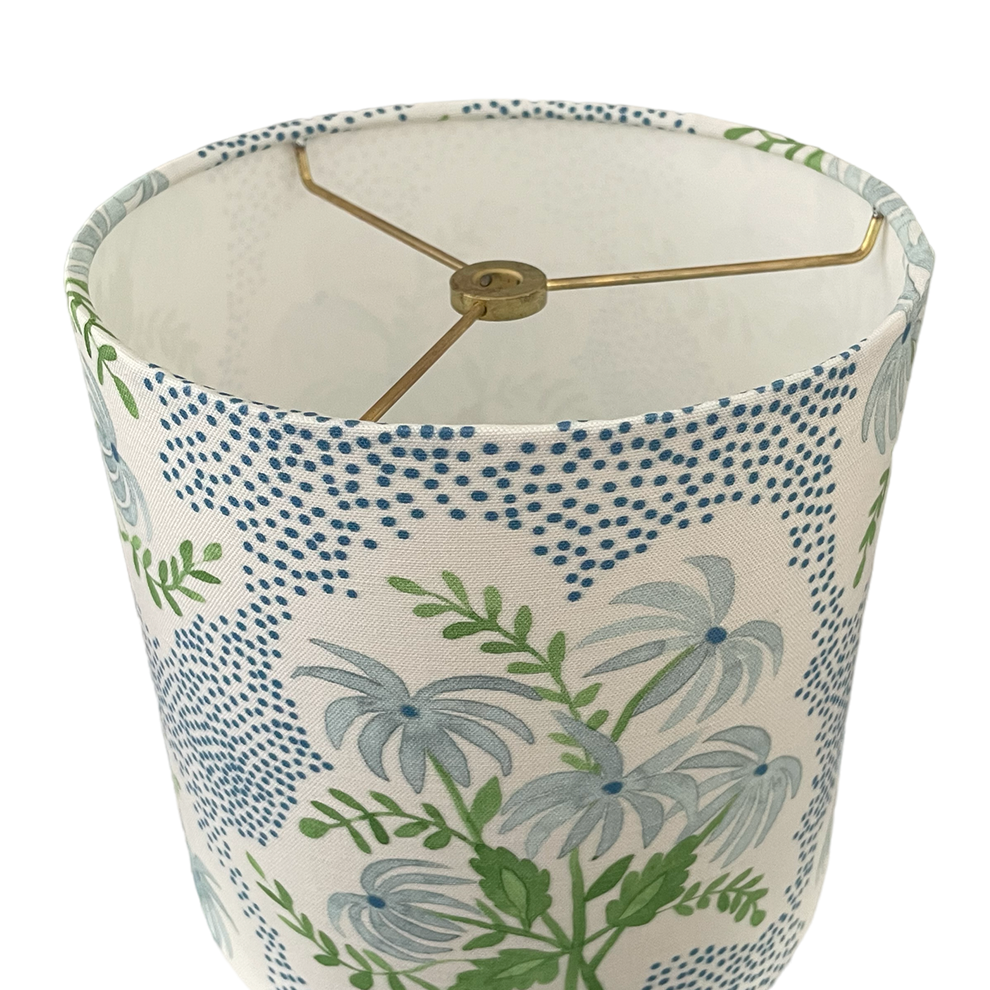 Blue Floral Lampshade in Pearl&