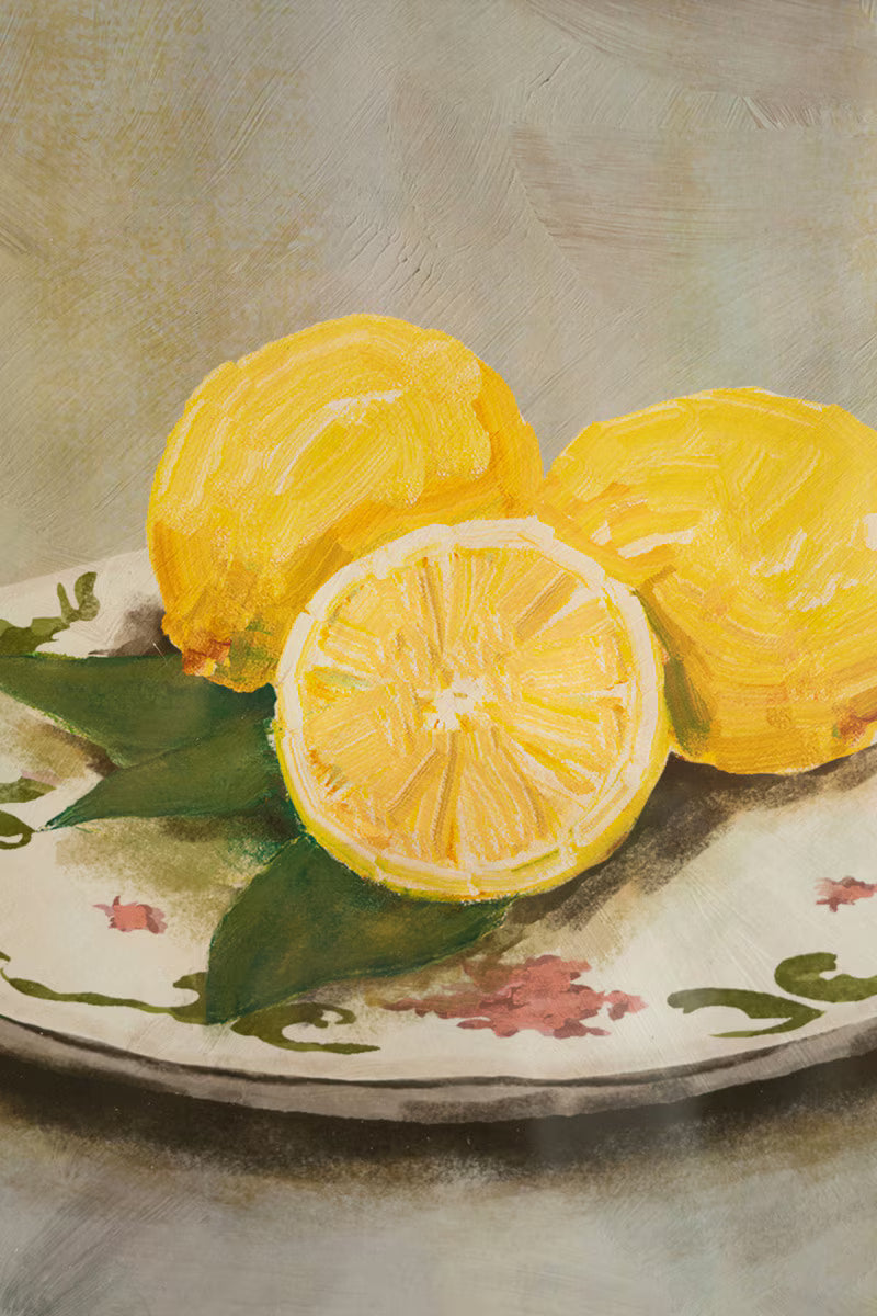 Set of 2 Framed Fruit Prints under Glass