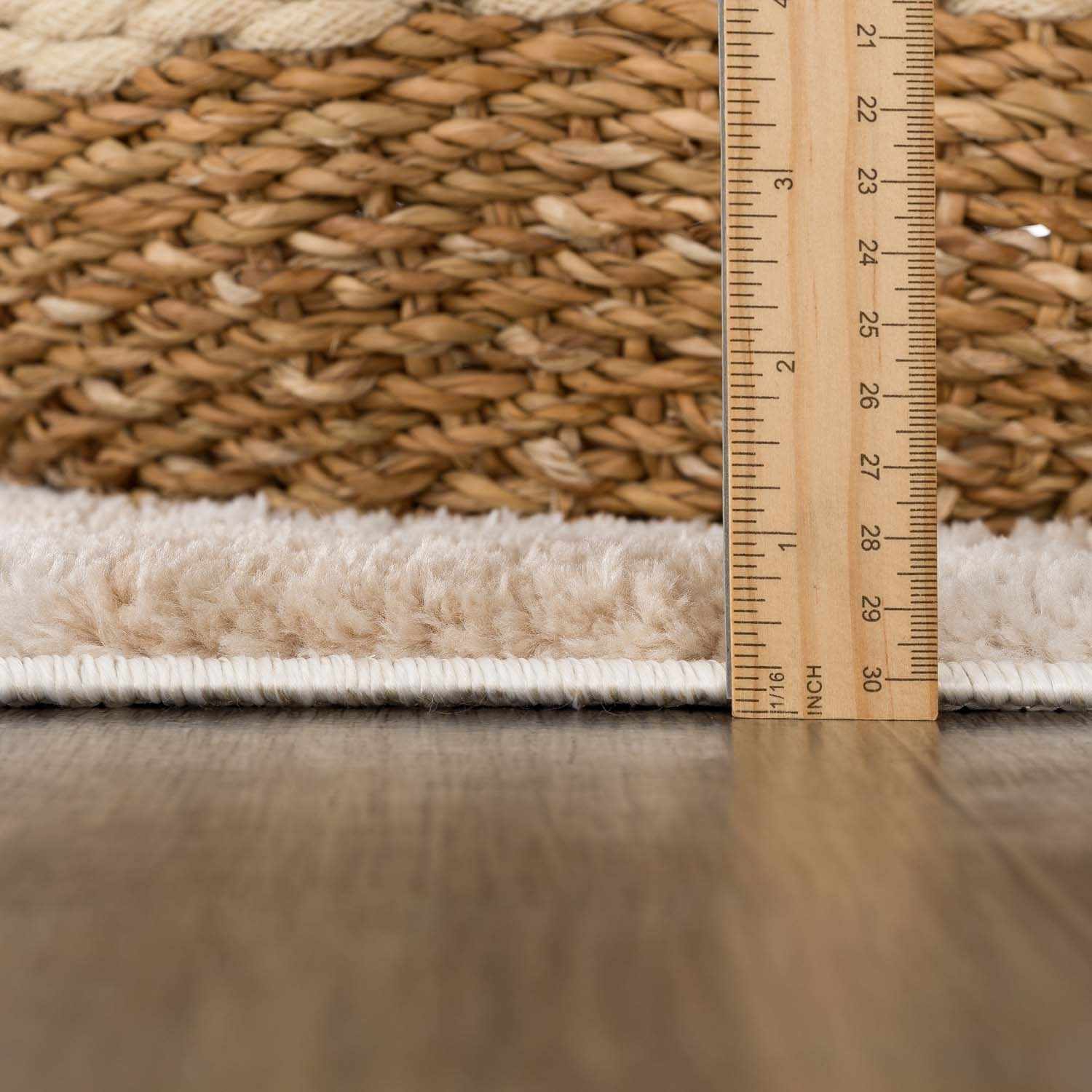 Canika Checkered Cream Washable Area Rug