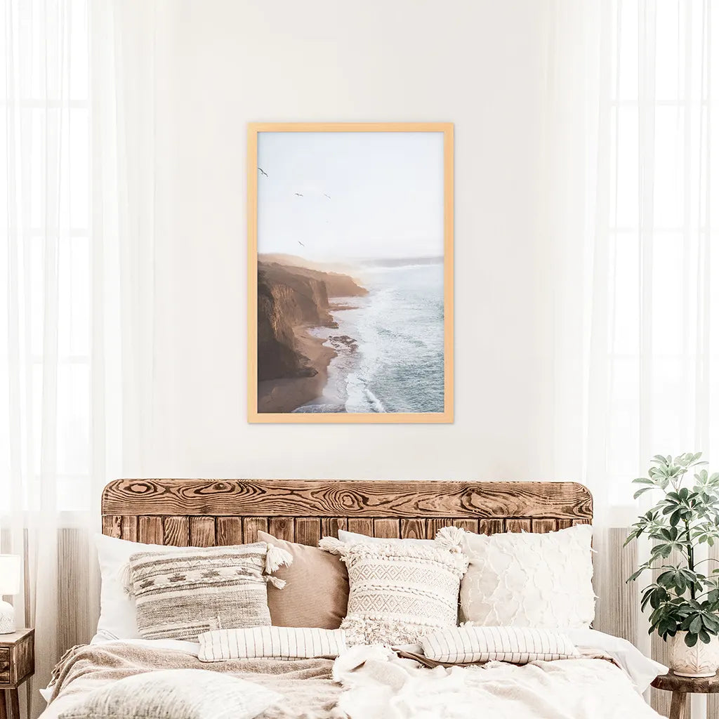 Coastal Cliff and Ocean Rocks Poster