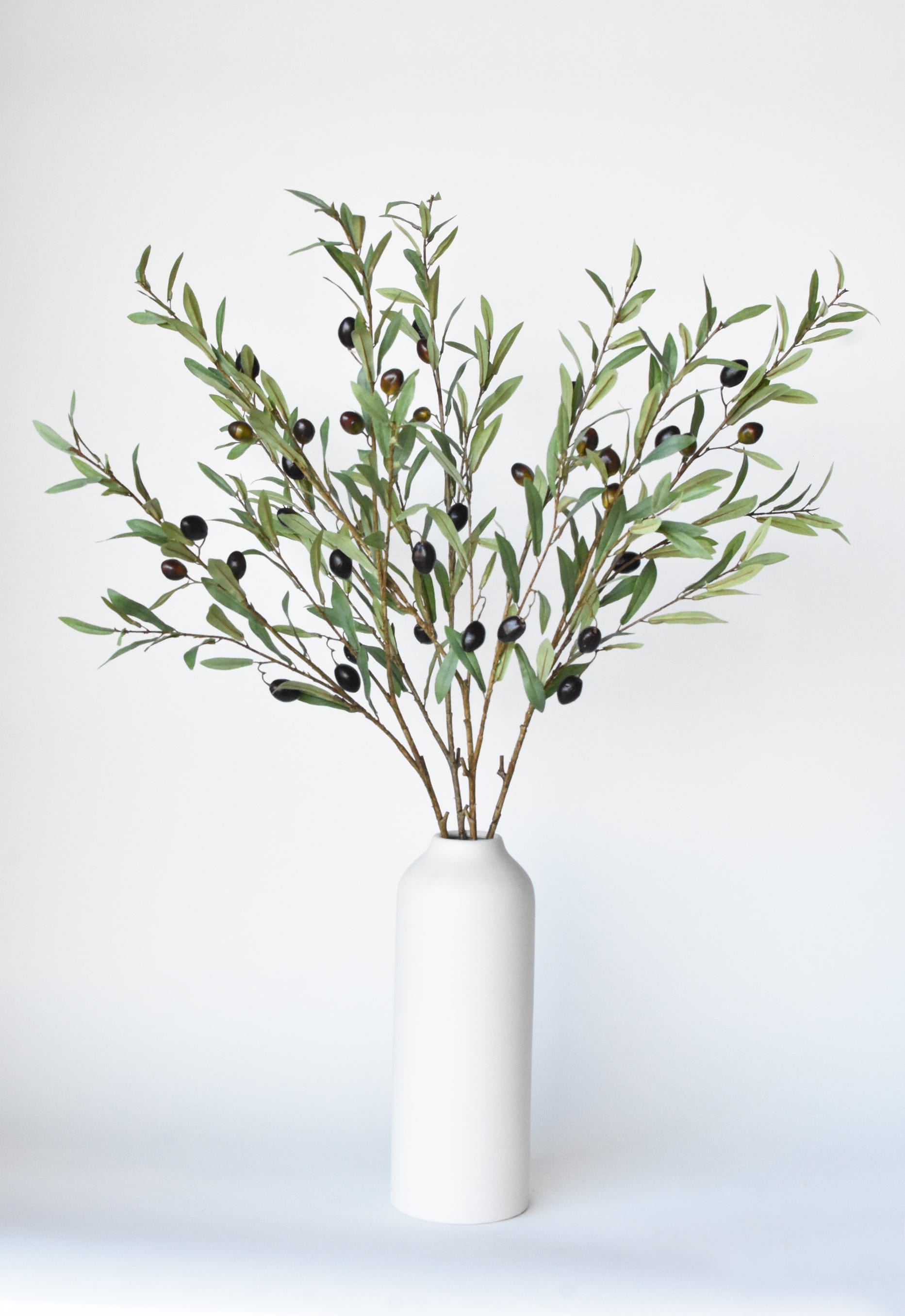 39" Faux Green Olive Stem