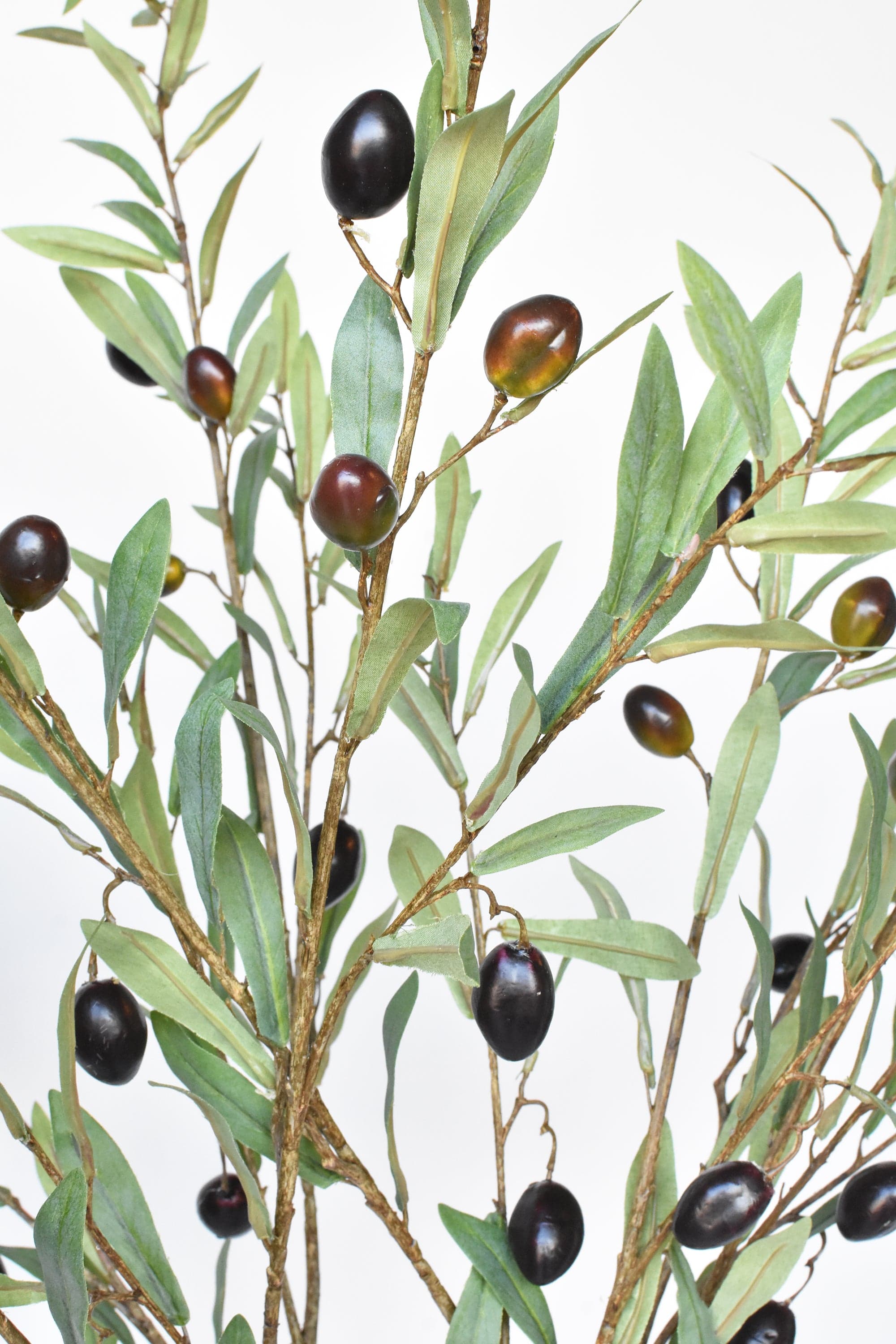 39" Faux Green Olive Stem