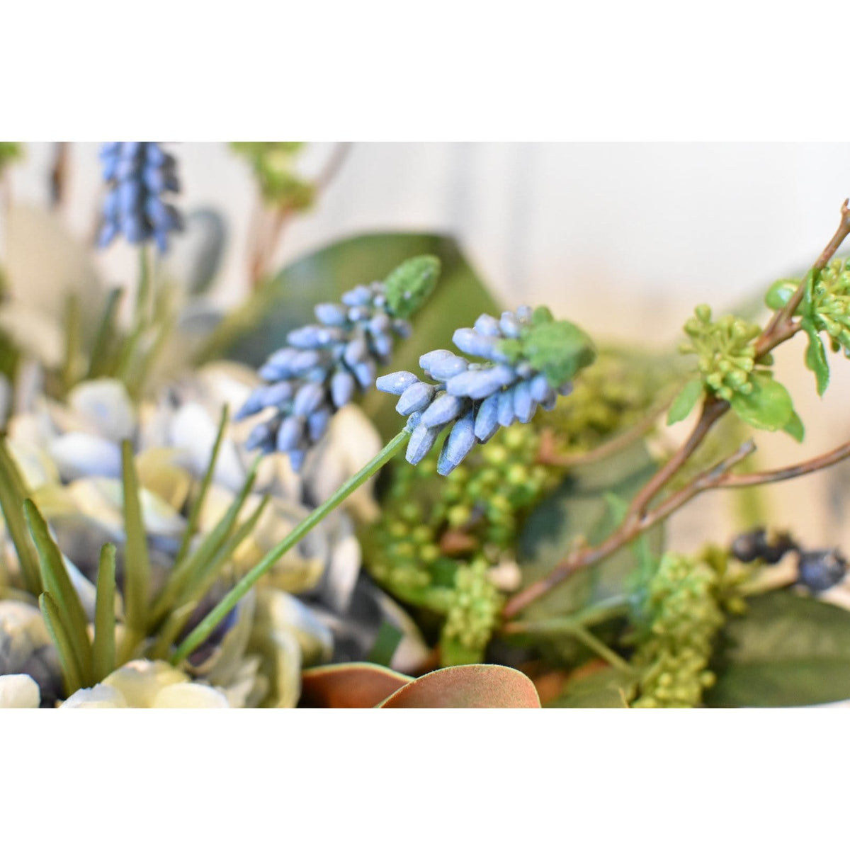 12.5" Faux Blue Muscari Bush Grape Hyacinth
