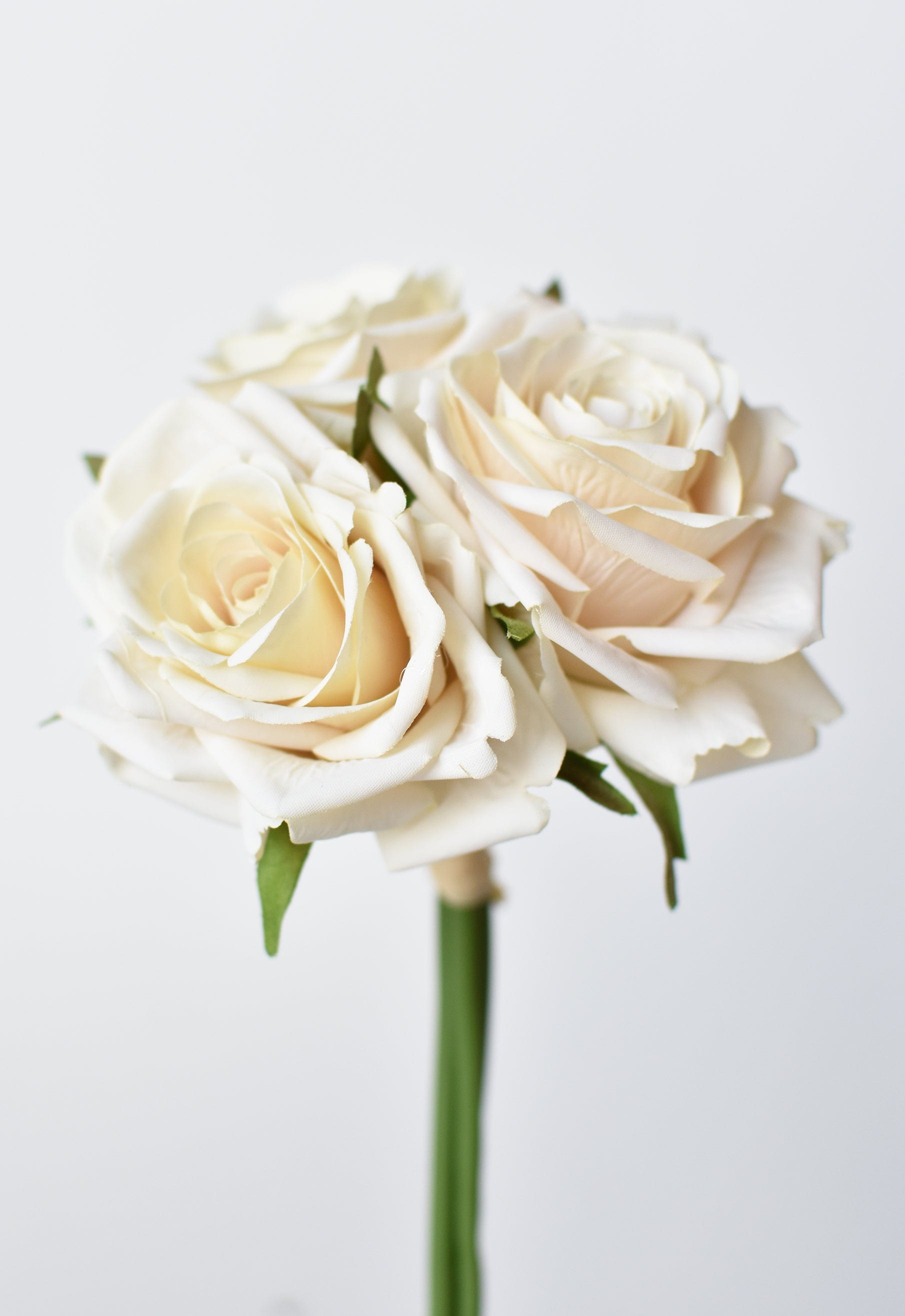7.5" Faux Cream Rose Bundle (3)