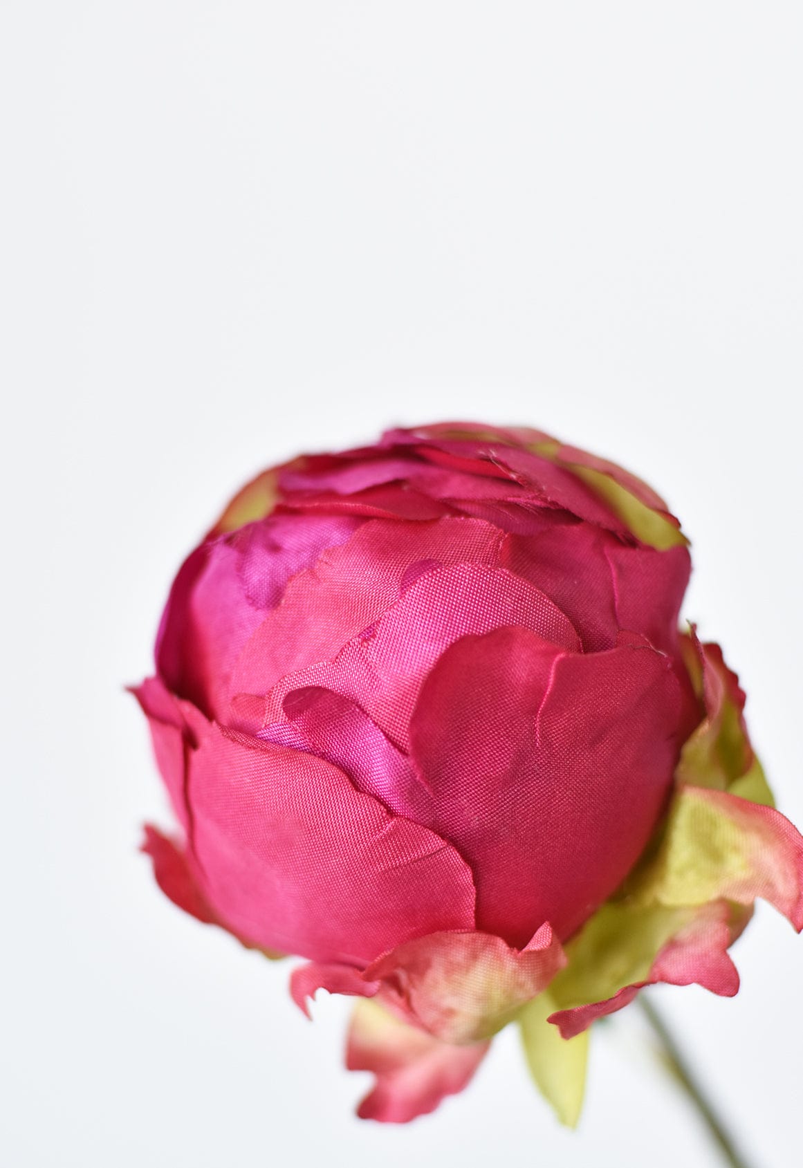 18" Faux Peony Bud Stem Fuchsia