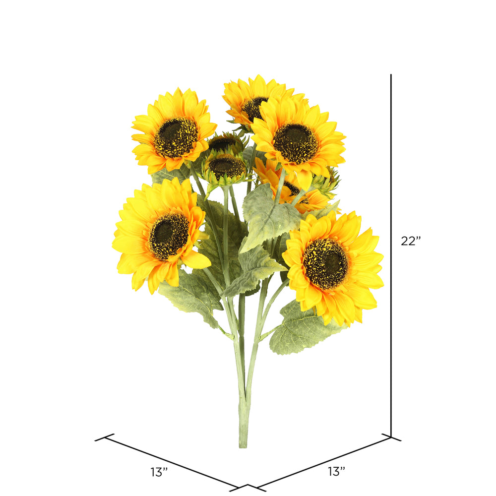 22" Artificial Yellow Sunflower Bush