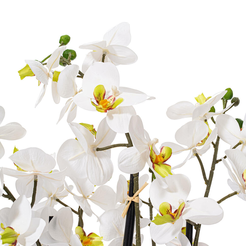 21" Artificial White Potted Orchid