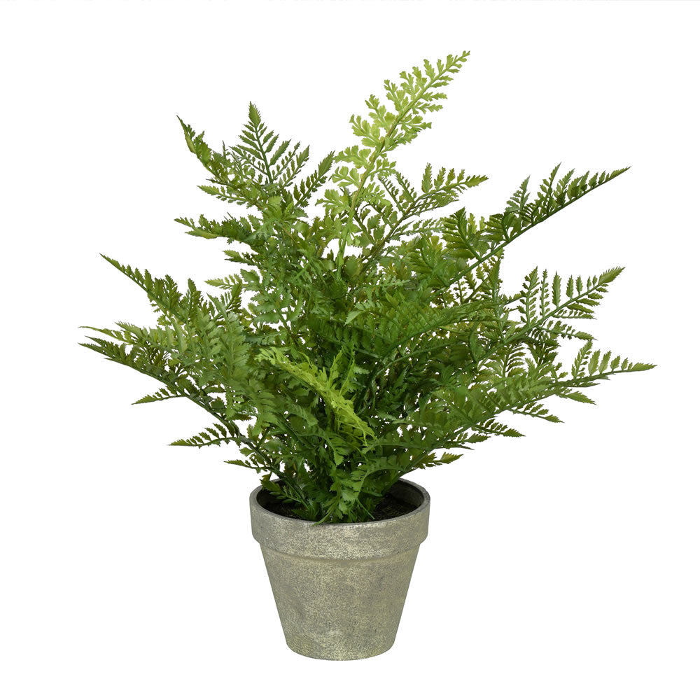 19" Artificial Green Potted Fern