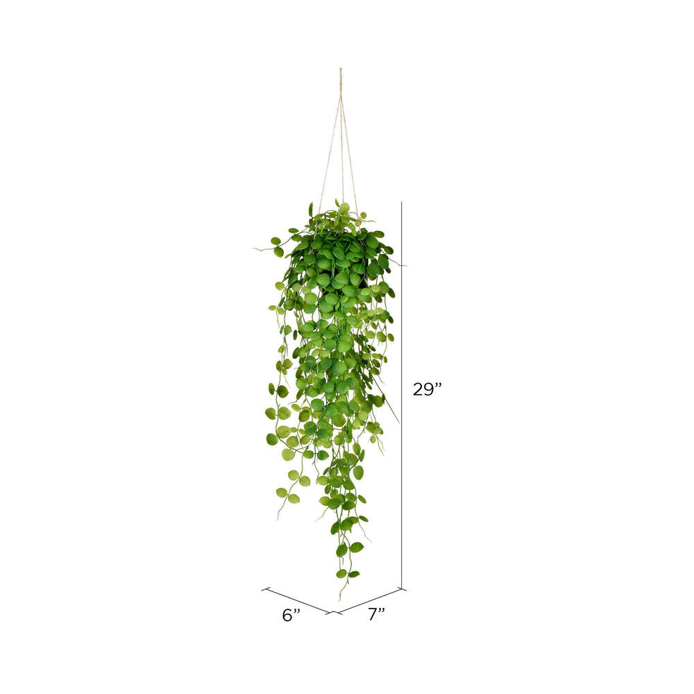 29" Artificial Green Mini Leaf Ivy in Hanging Pot