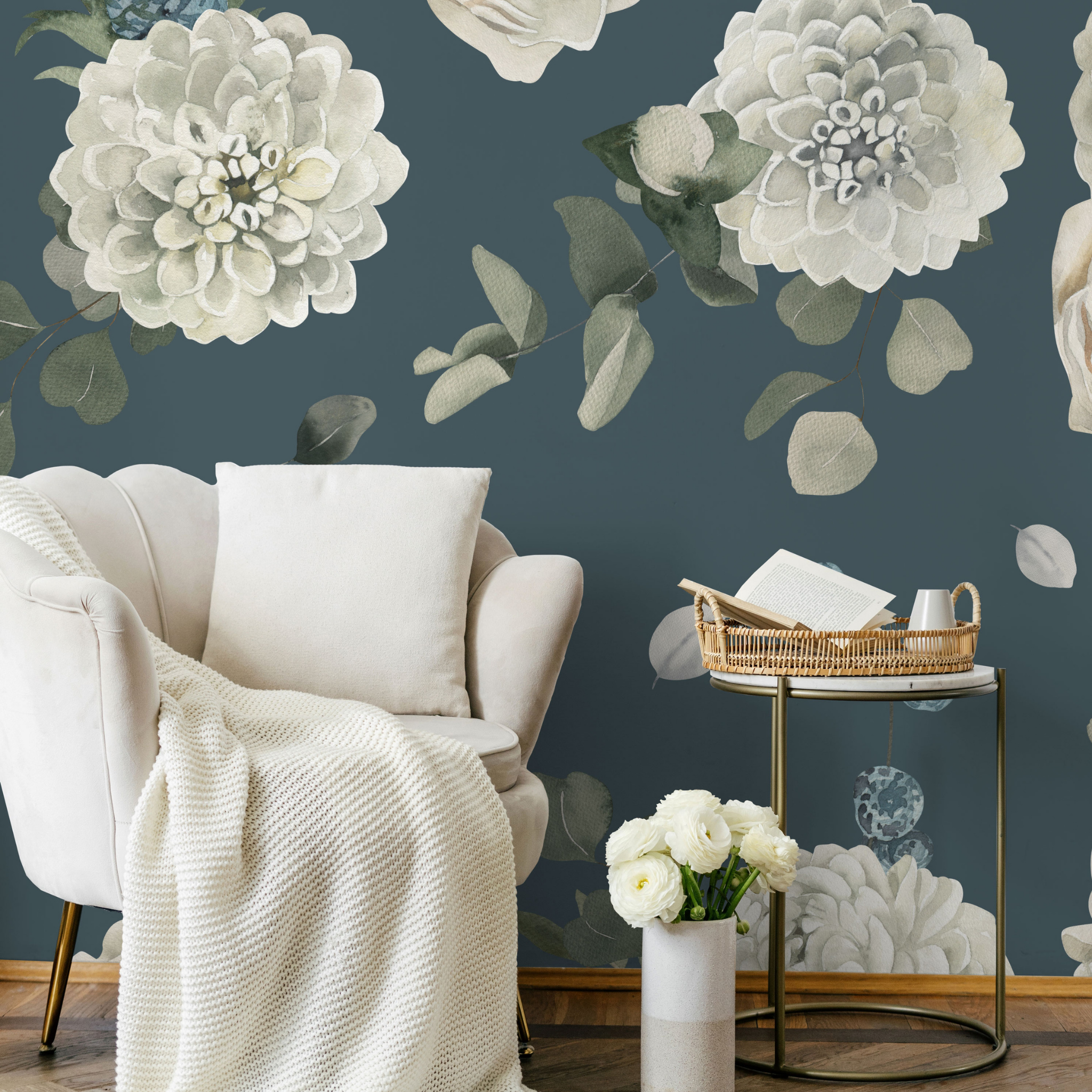 Forget Me Not Wallpaper - 10 FT H X 12.5 FT W LUXE P&S