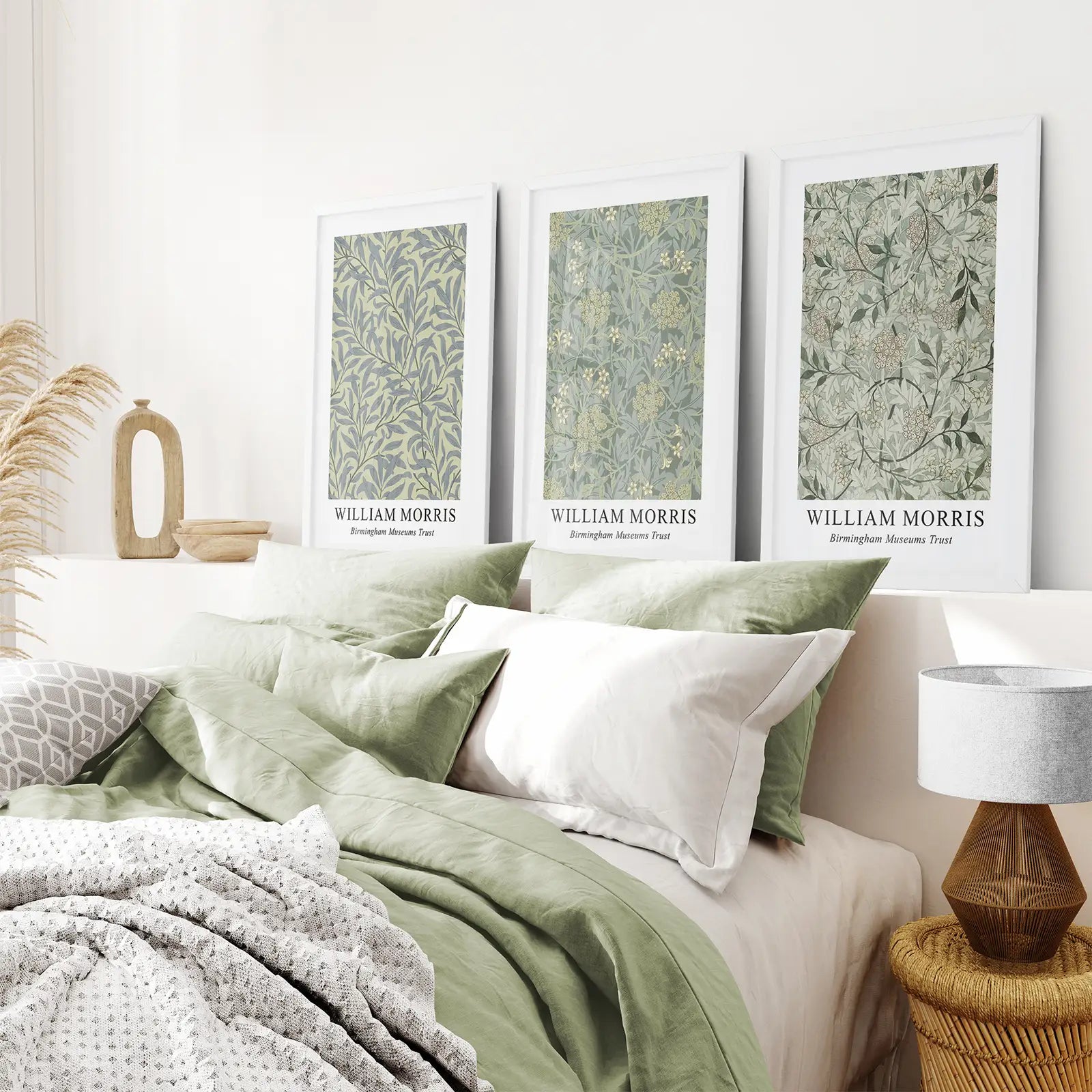 Large William Morris Floral Pattern Art Set Decor