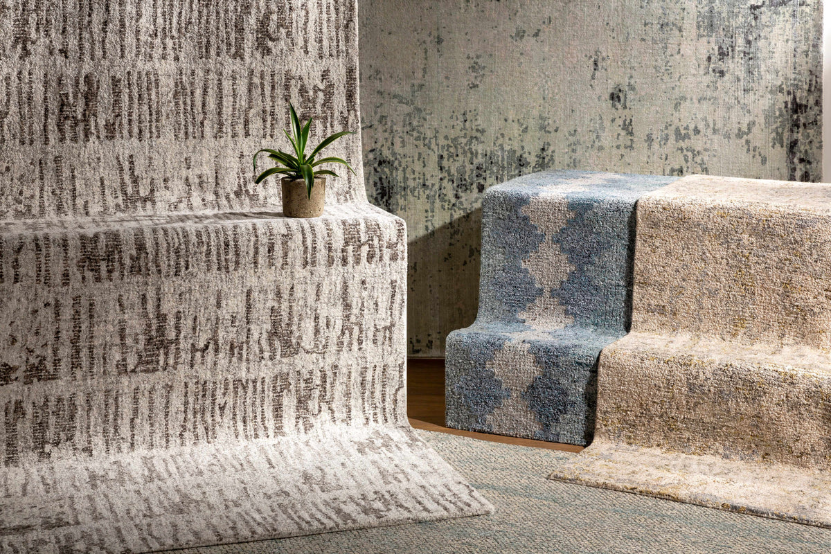 Hale Gray&Slate Diamonds Wool&Viscose Rug - Clearance