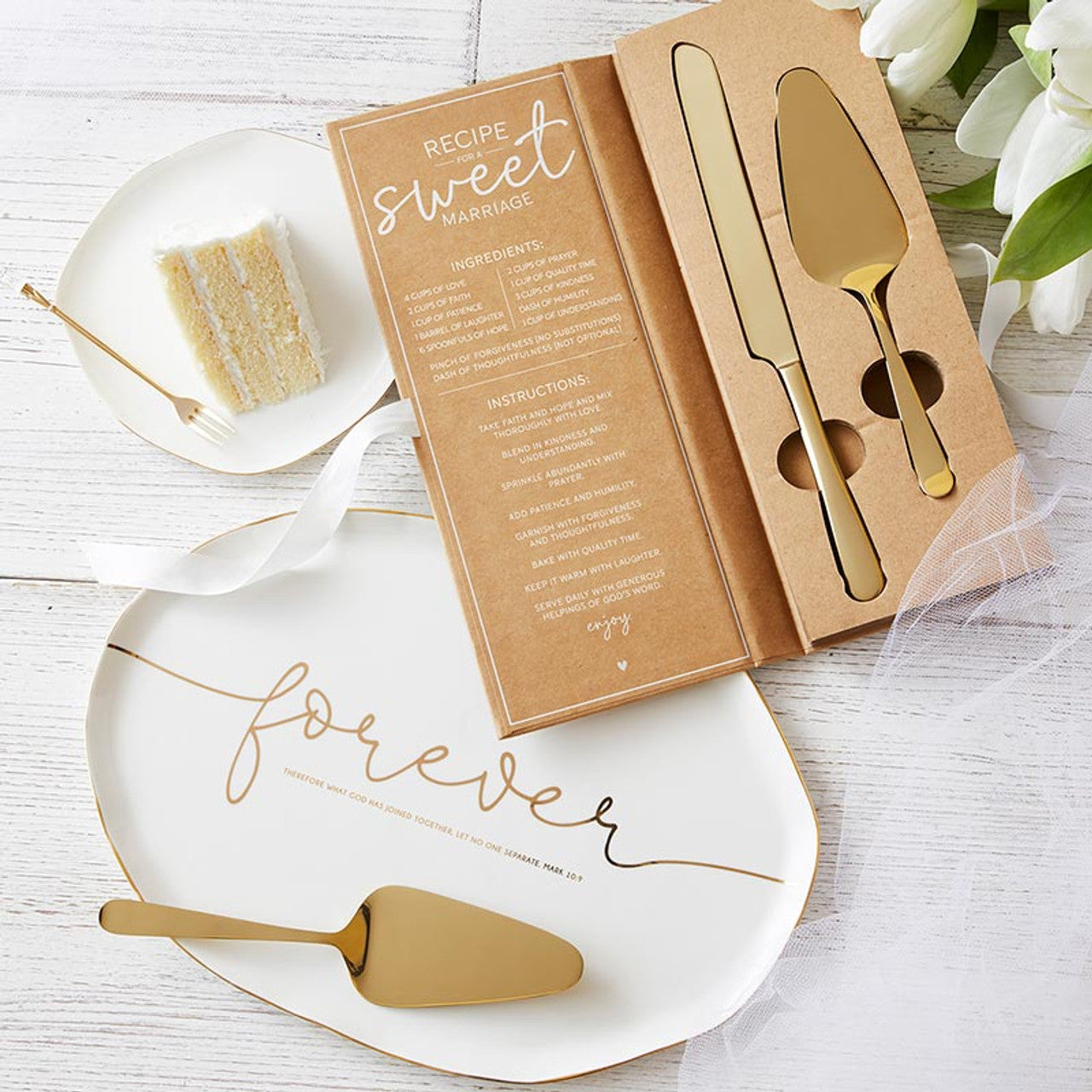 Wedding Cake Serving Set- Champagne Gold