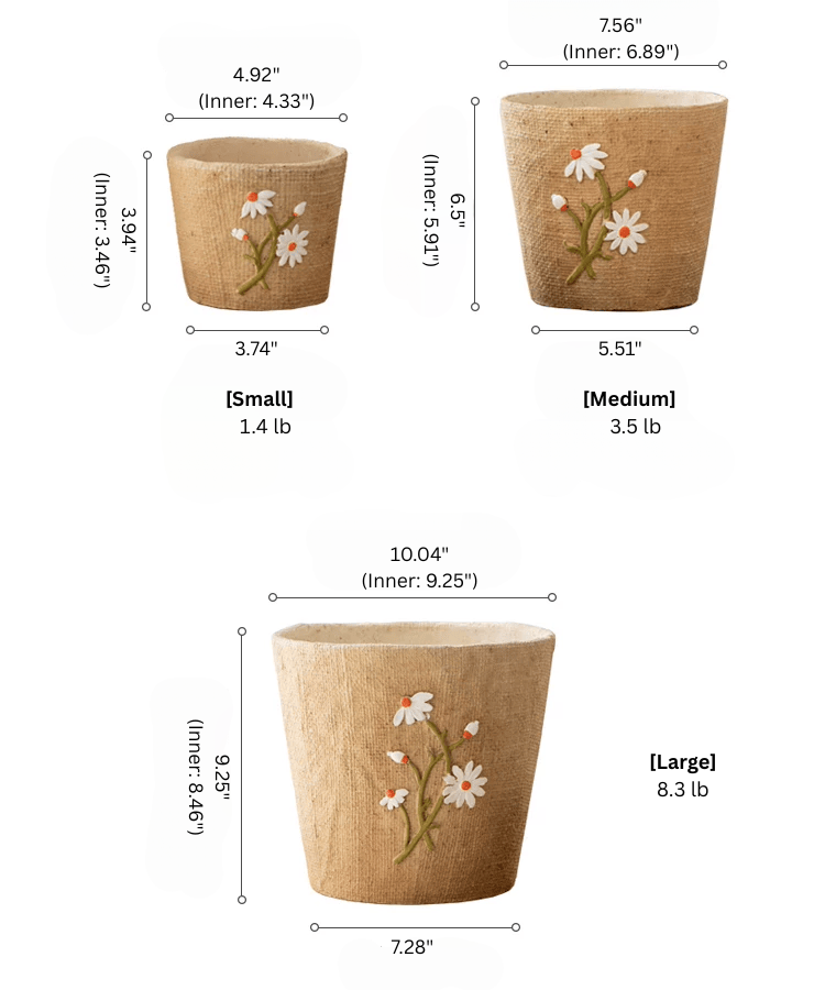 Daisy Garden Cement Planter