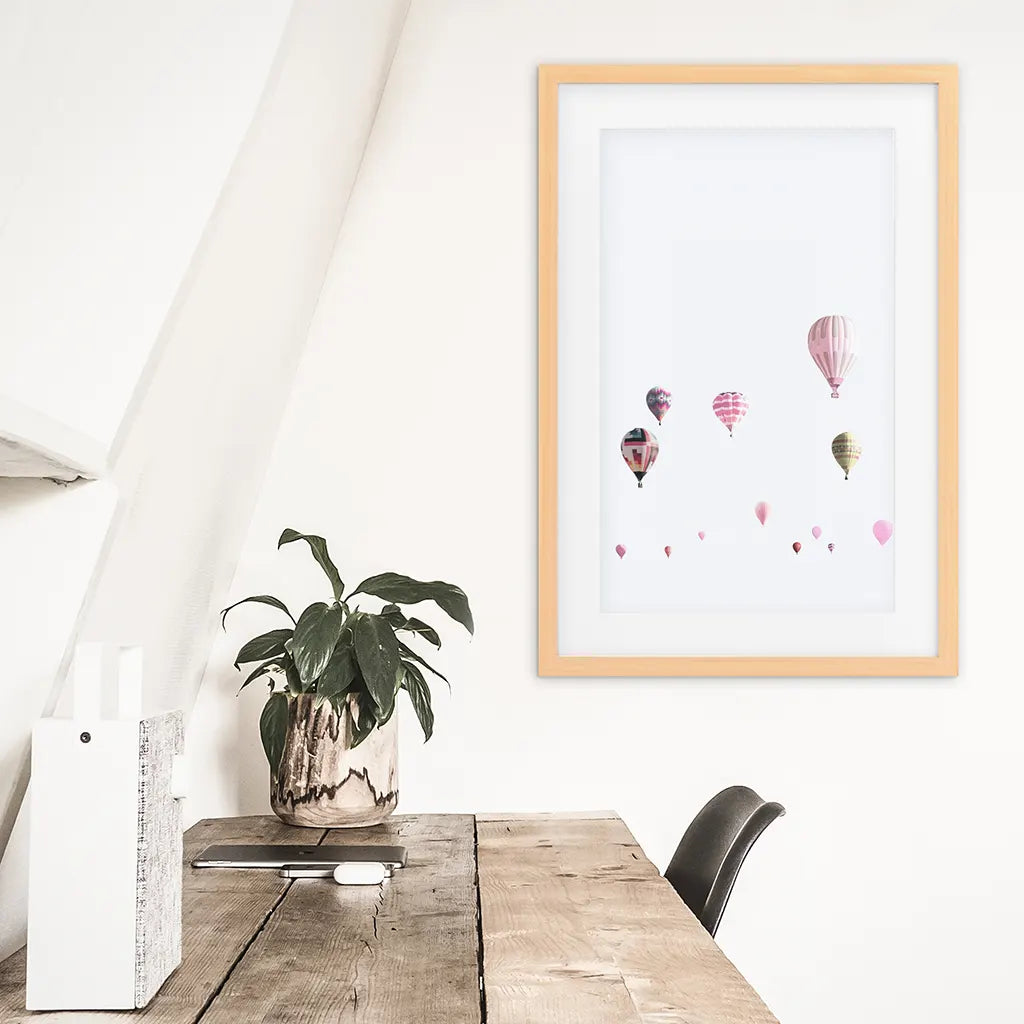 Pink Air Balloons Print. Kid&