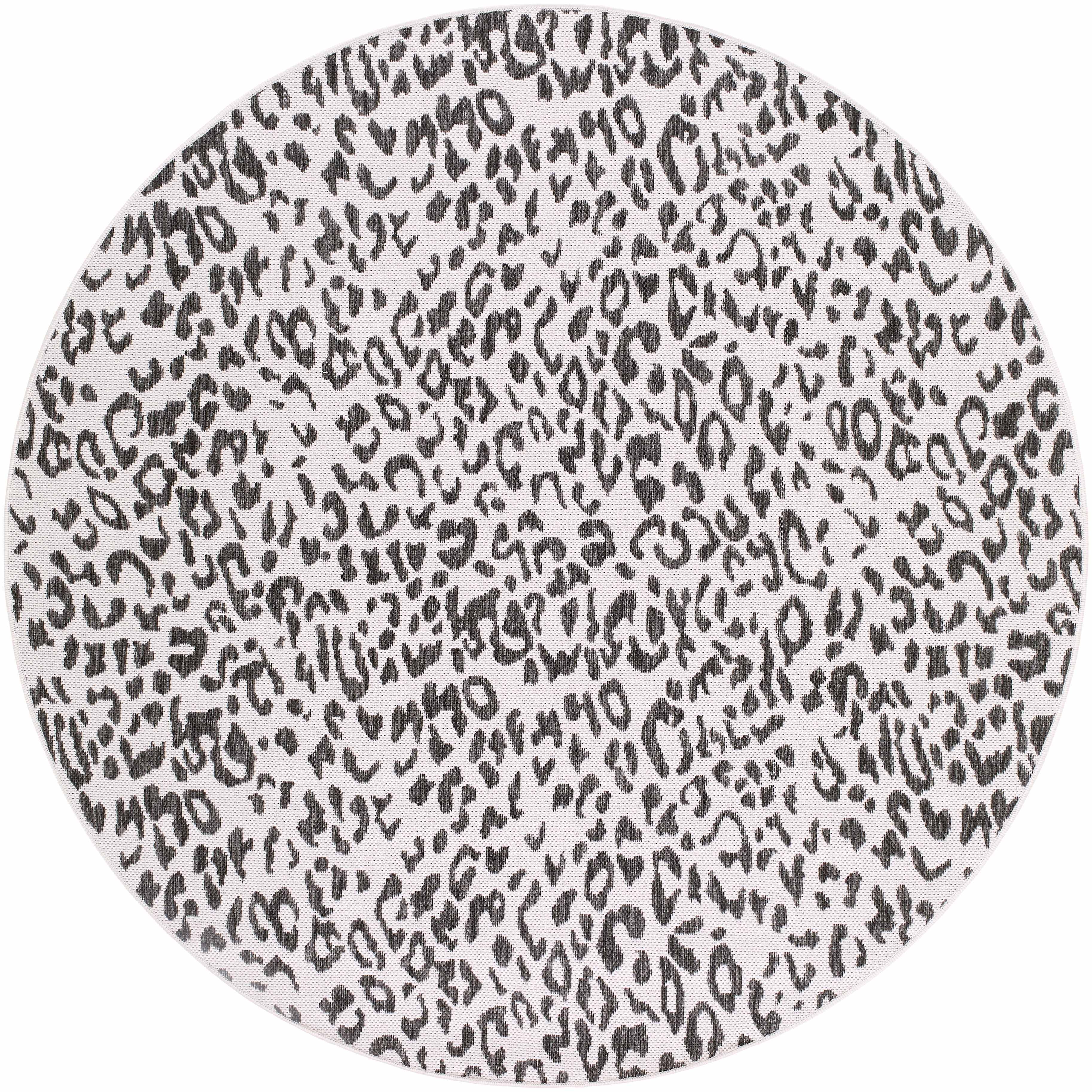 Alderbury White Leopard Print Rug