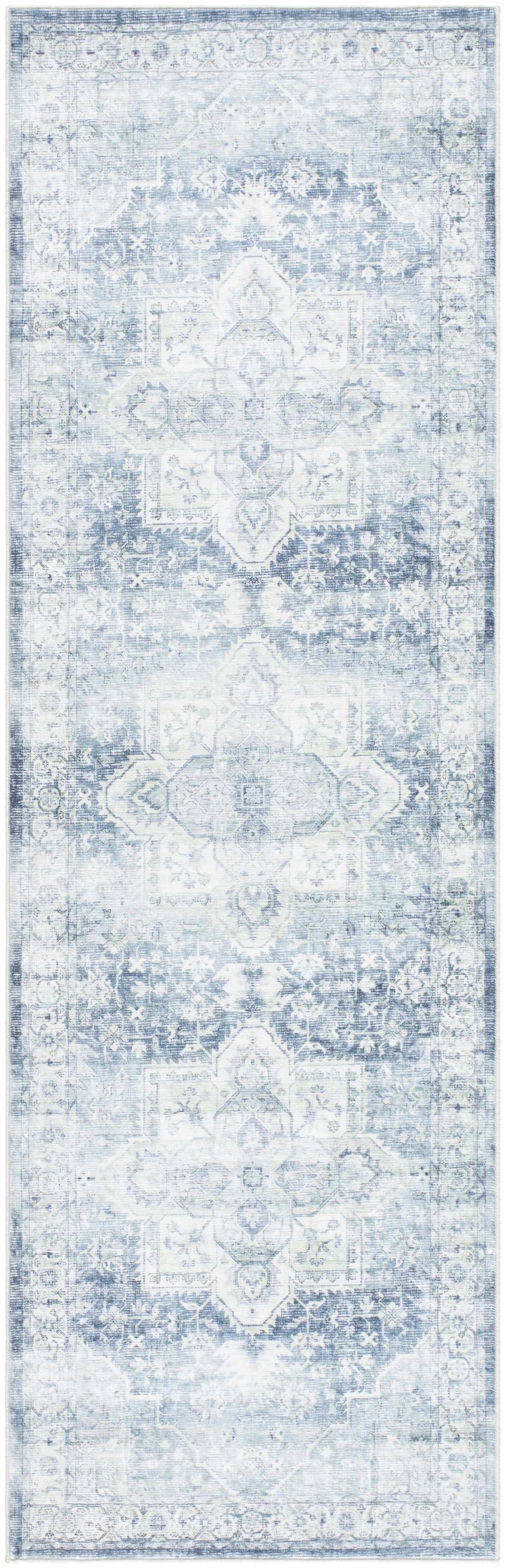 Mauro Navy Medallion Washable Area Rug - Clearance