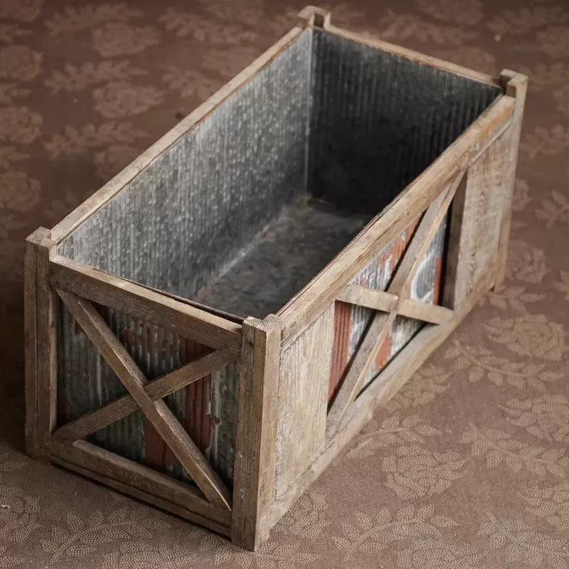 Weathered Garden Storage Planter
