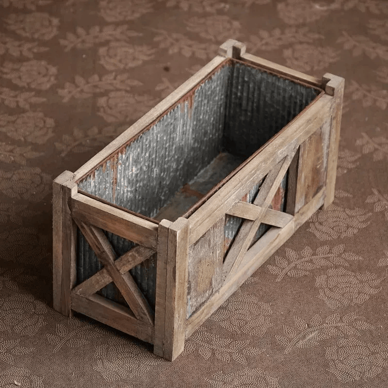 Weathered Garden Storage Planter