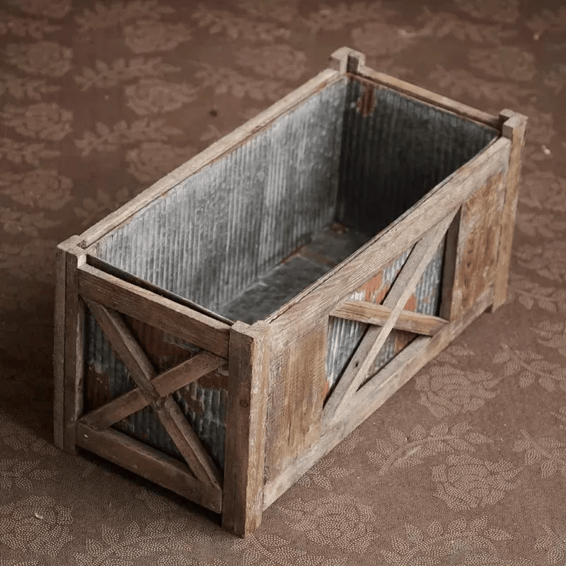 Weathered Garden Storage Planter