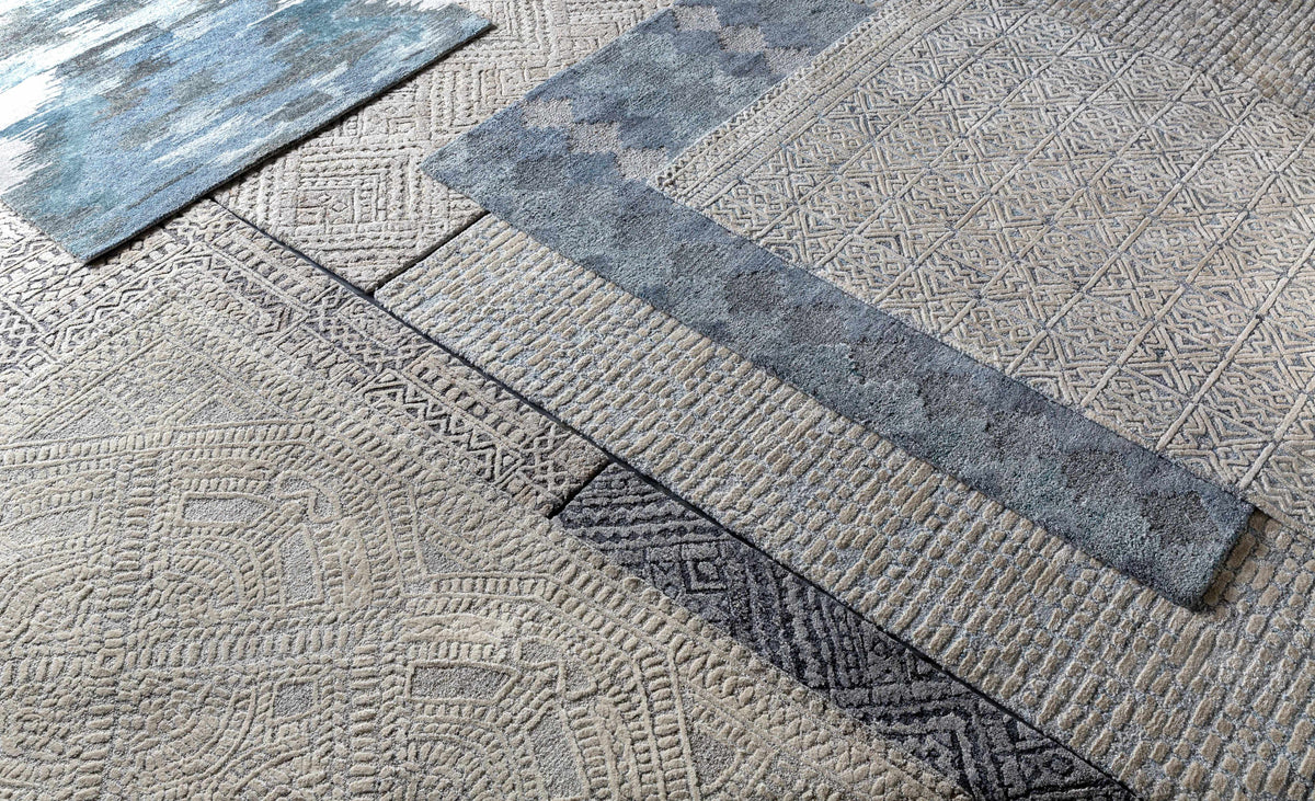 Hale Gray&Slate Diamonds Wool&Viscose Rug - Clearance