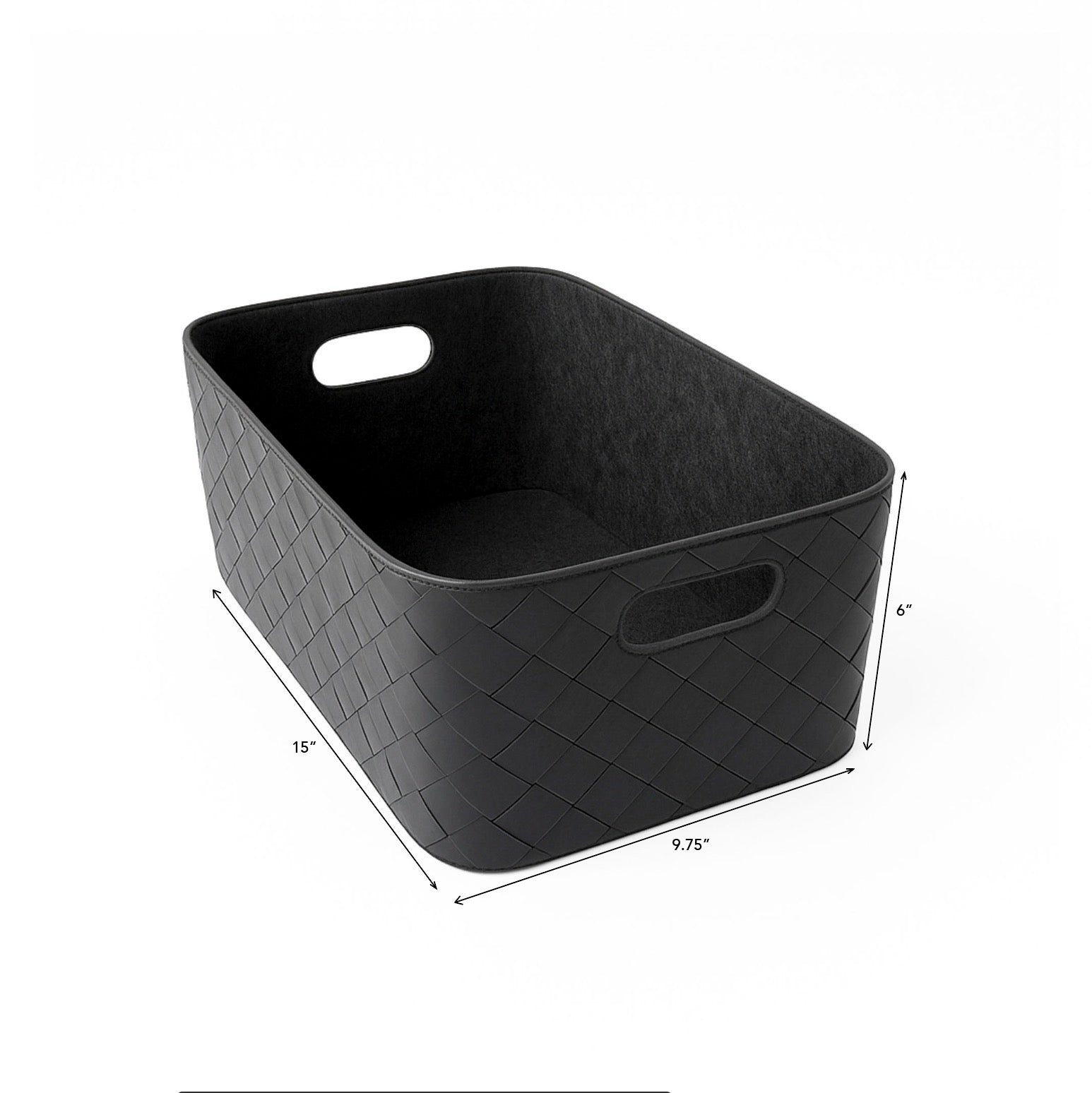 Leather Woven Bin