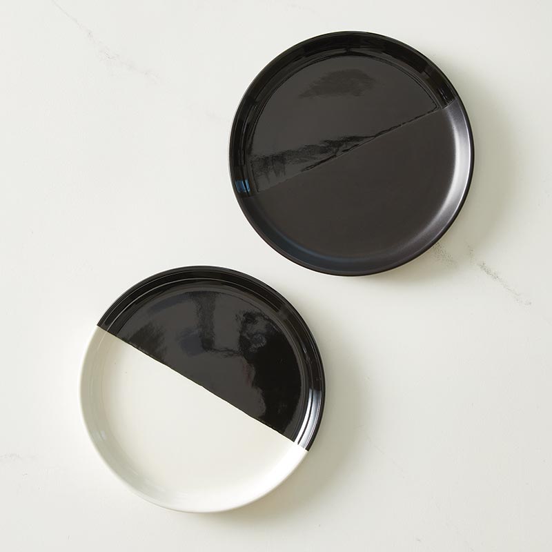 Dipped Plates - Glossy Black/Matte Black - set of 4