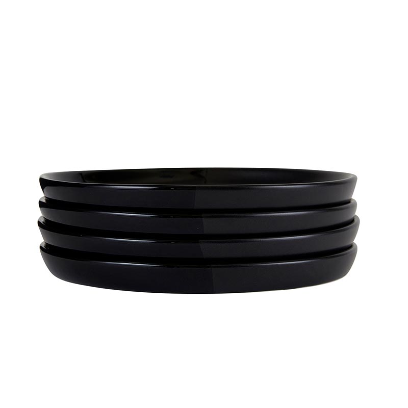 Dipped Plates - Glossy Black/Matte Black - set of 4