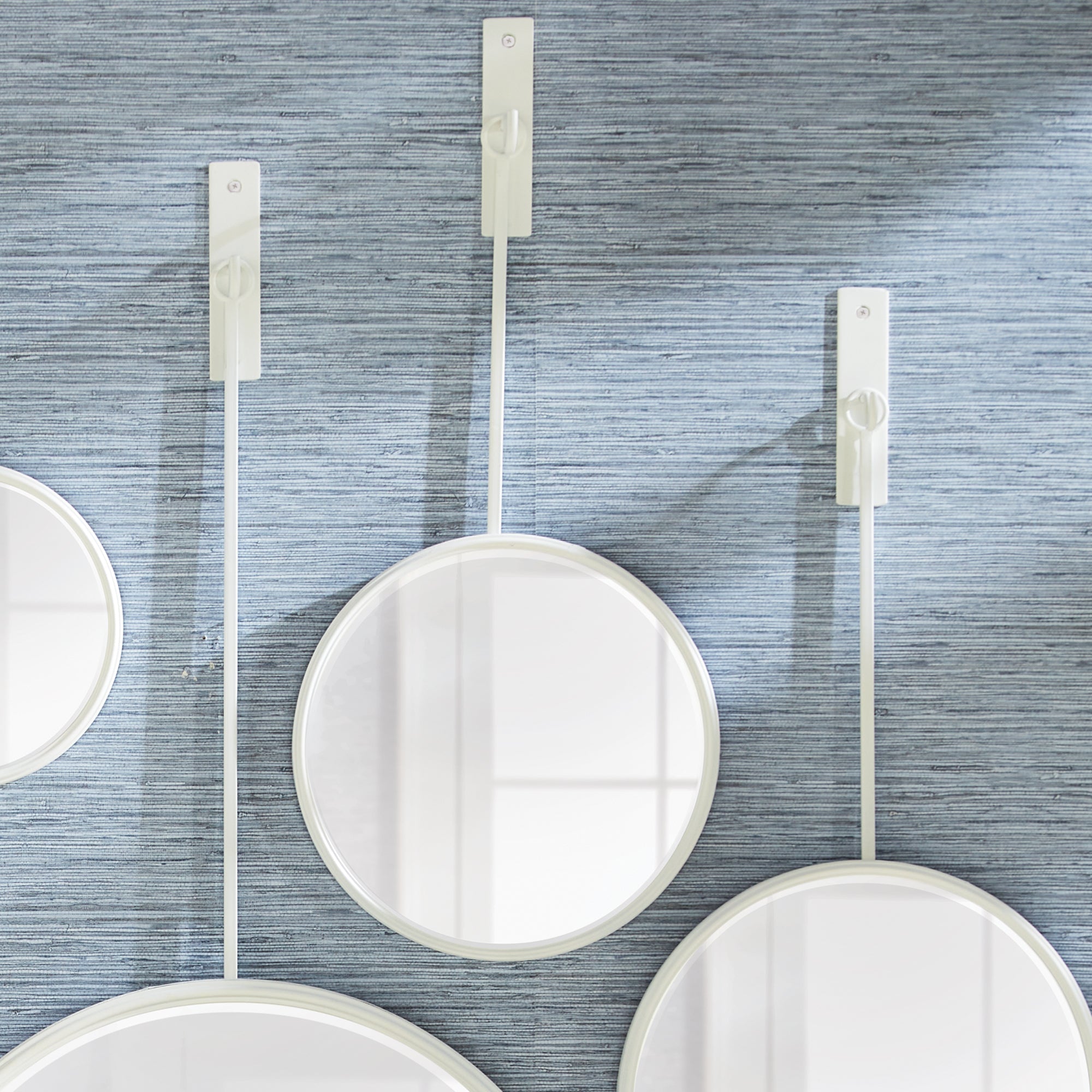 Maison Noir Pendulum Mirrors, Set of 5- White