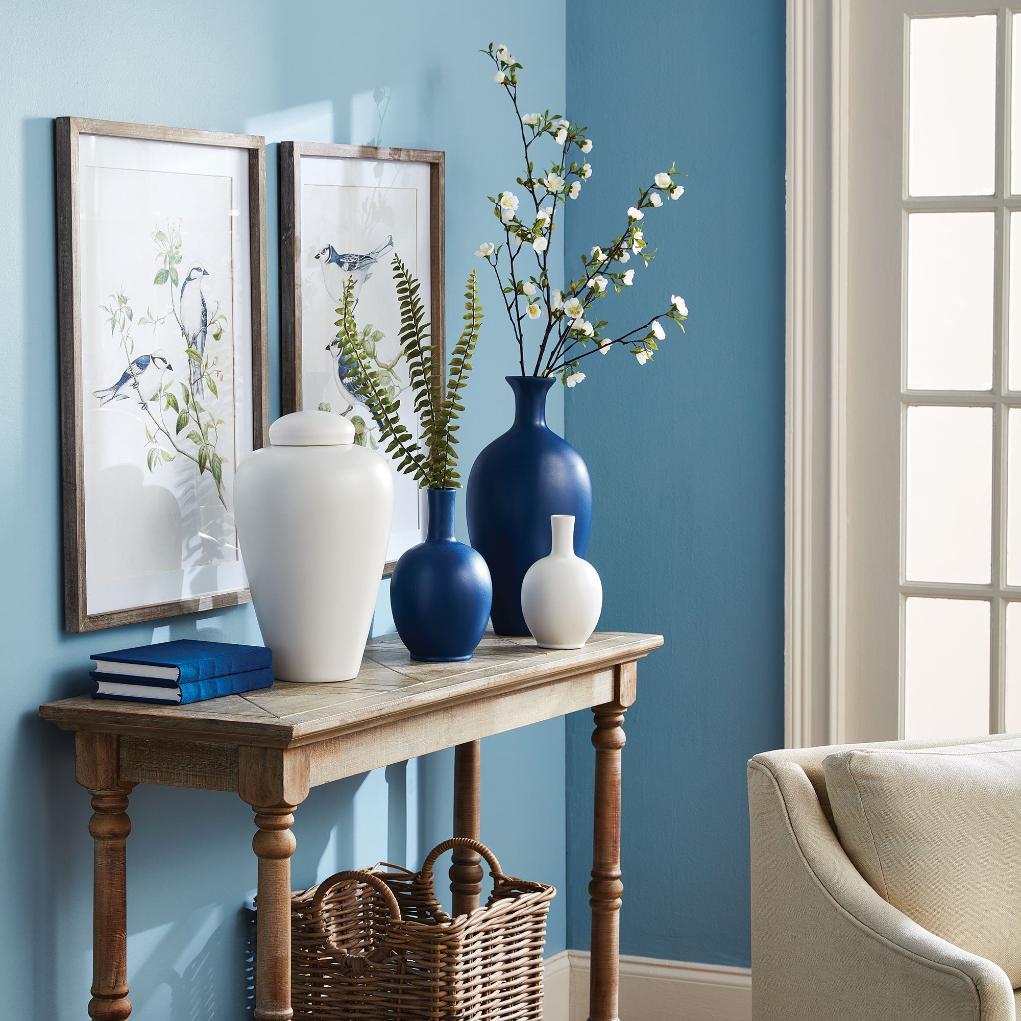 BLUE BIRDS PRINTS, SET OF 4