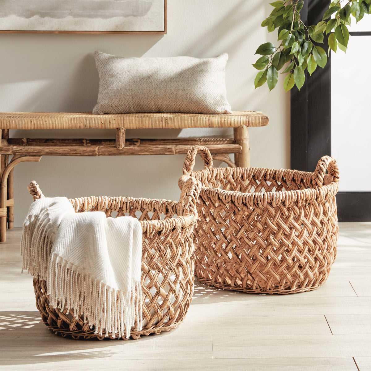 Emlyn Baskets with Handles, Set of 2