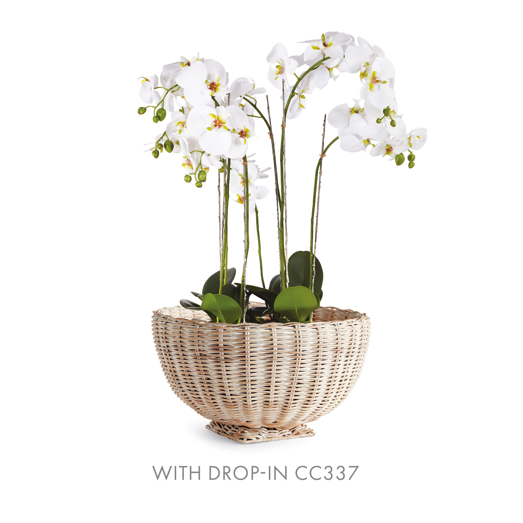 Charleston Rattan Footed Bowl Small - Whitewash
