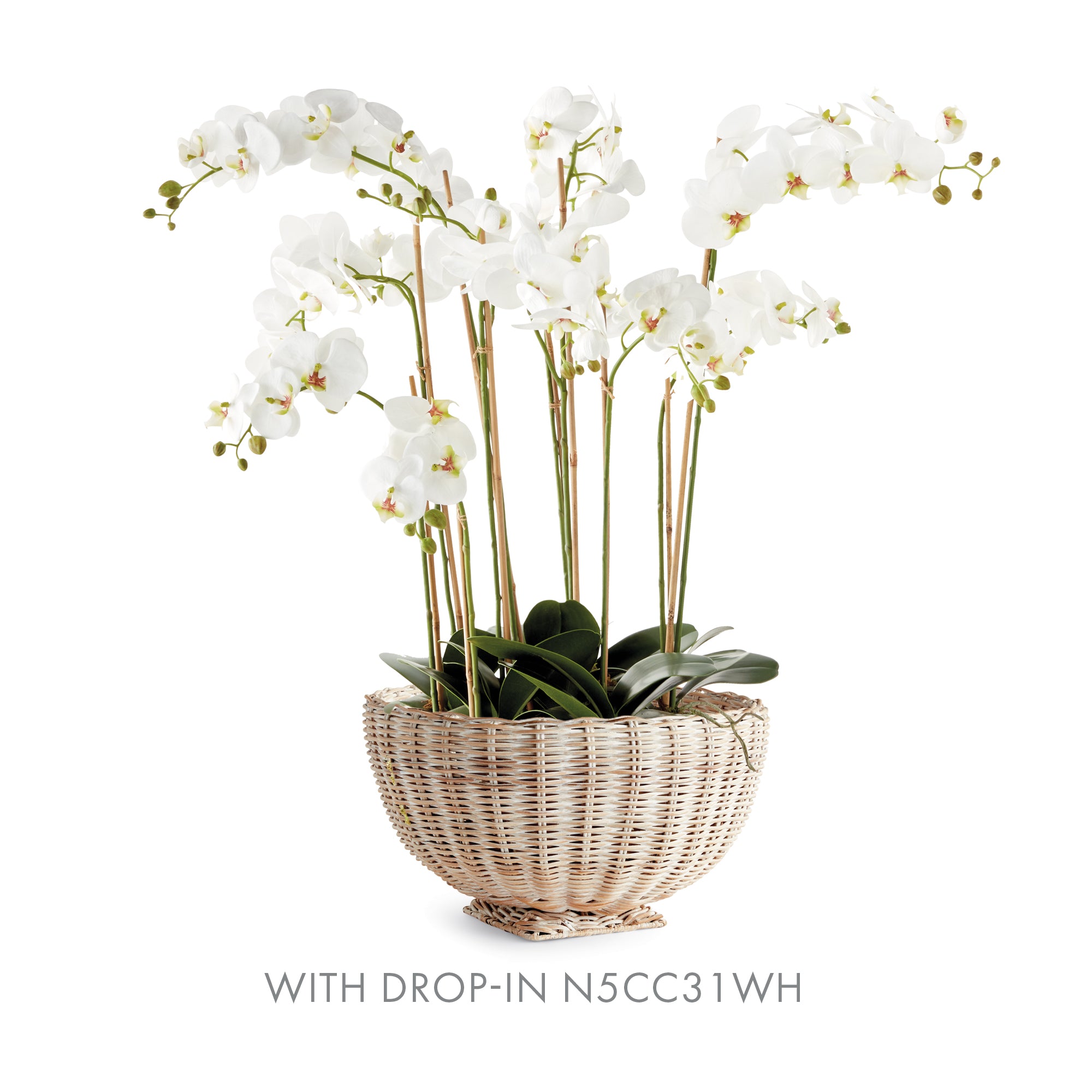 Charleston Rattan Footed Bowl Small - Whitewash