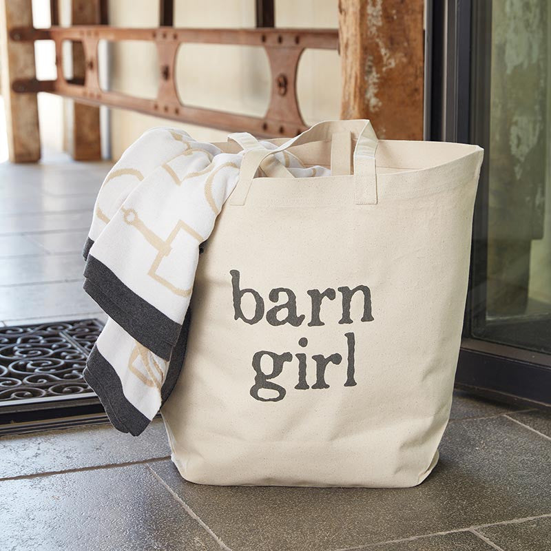 Face to Face Large Canvas Storage Tote - Barn Girl