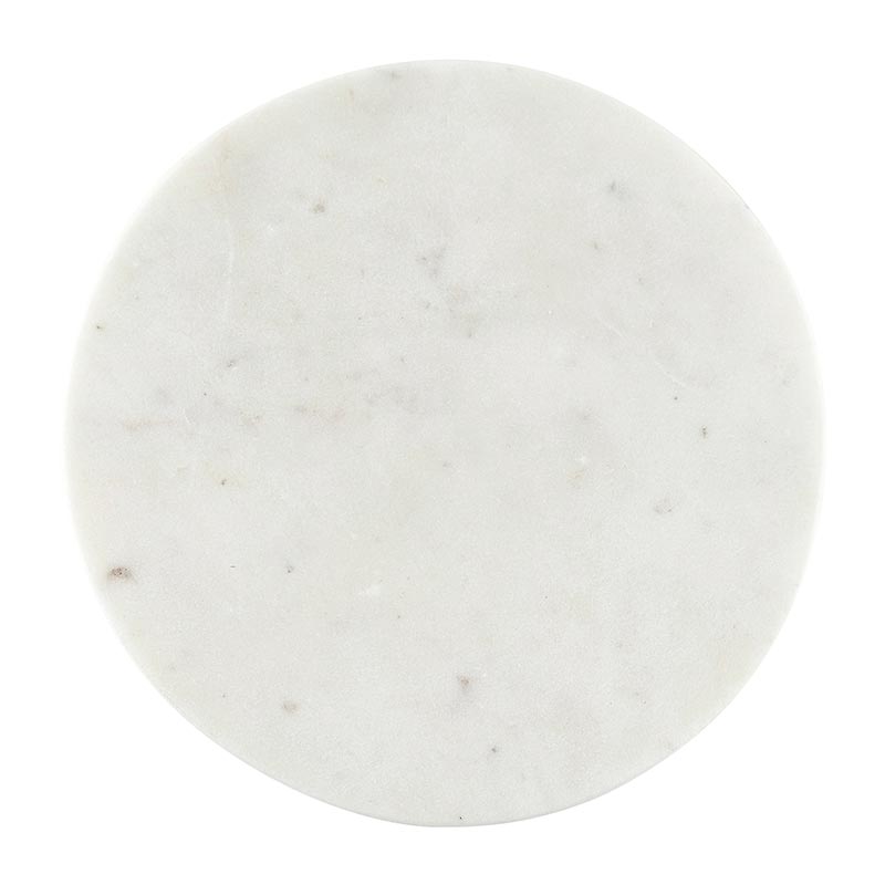 White Marble Footed Tray - 6" Dia