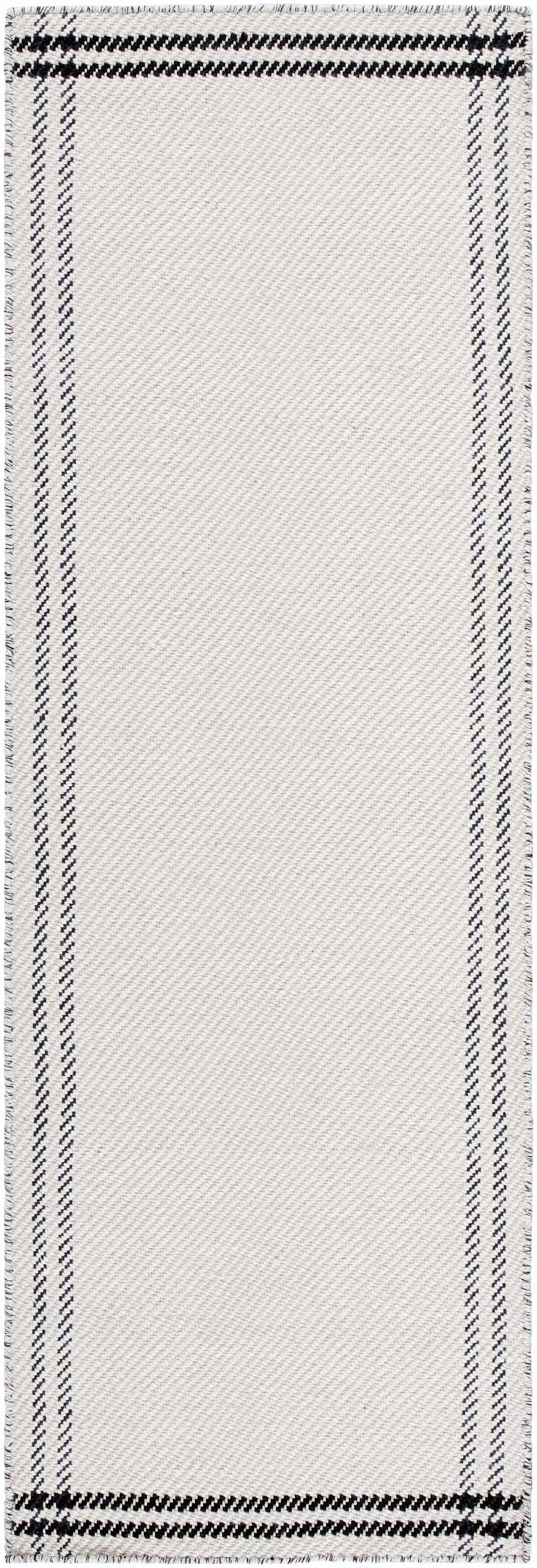 Nimue Cream & Blue Bordered Area Rug - Clearance