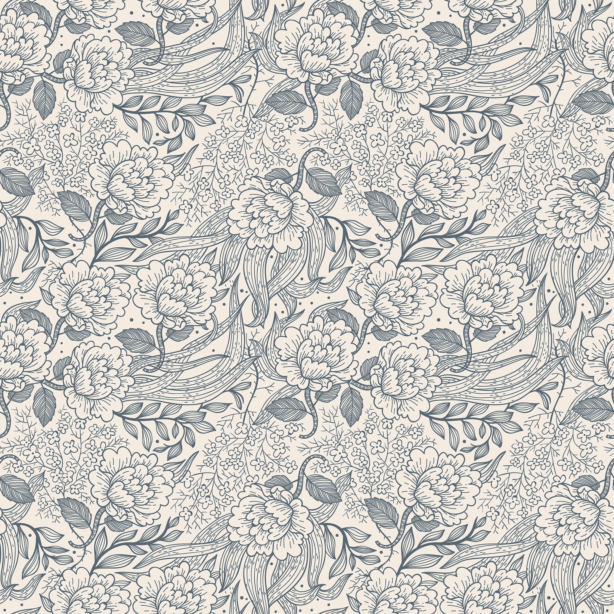 Peony in Indigo