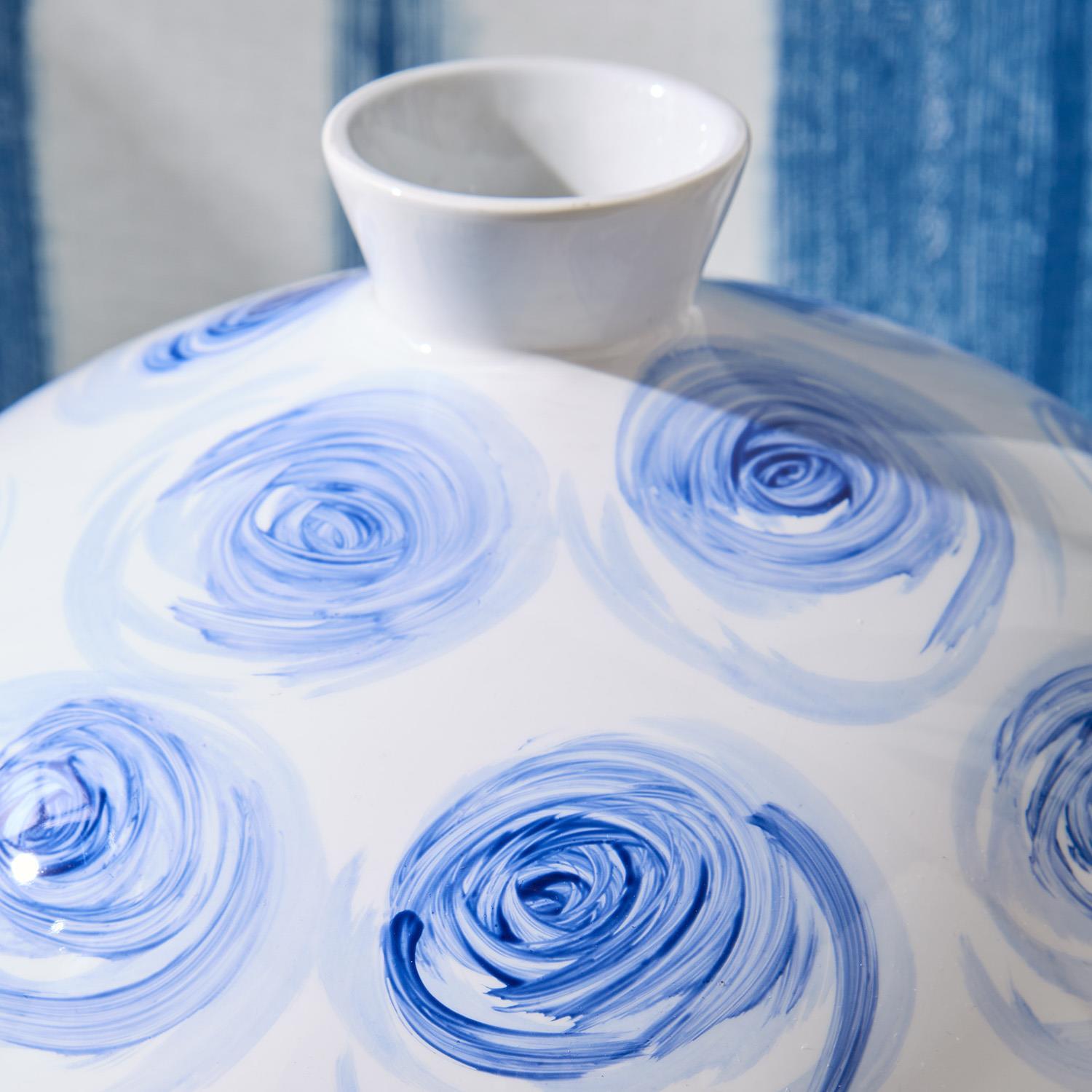 Rose Buds Set of 2 Hand-Painted Vase