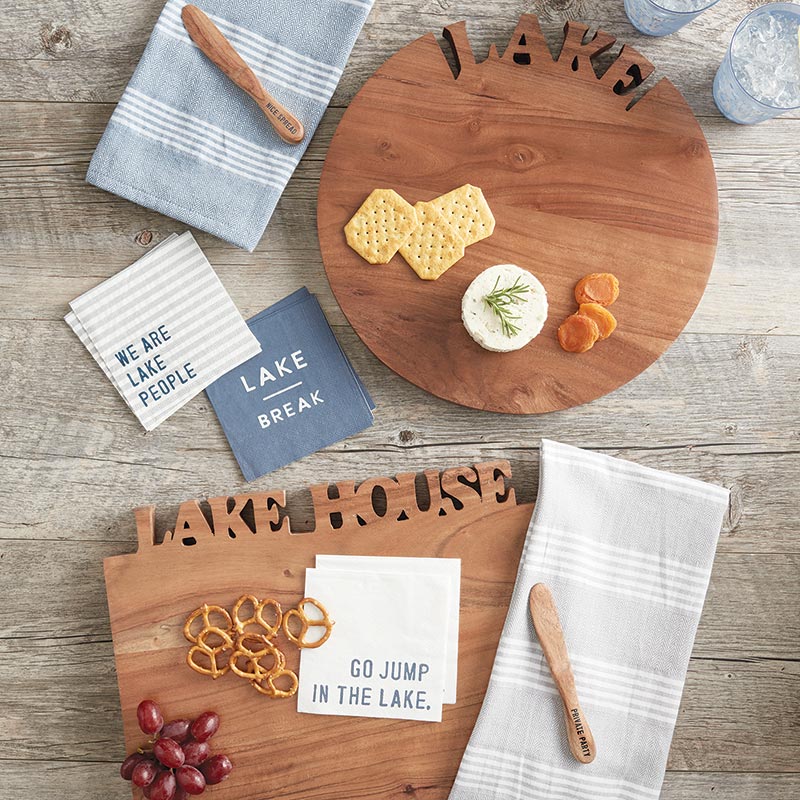 Face to Face Towel + Cheese Spreader Set - Blue